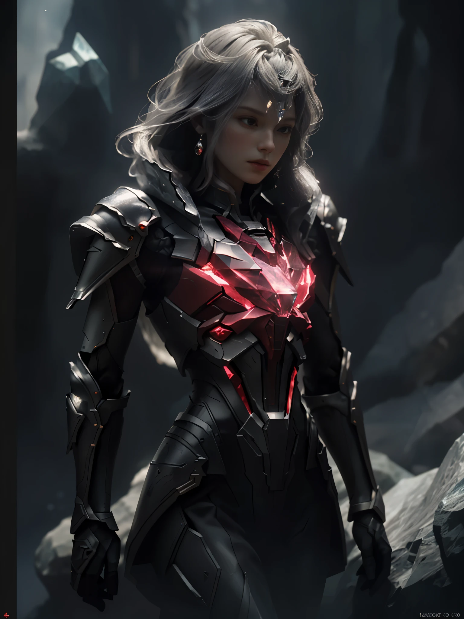 world style，Armor girl，Crystal material（3D rendered armor，refractive index：1.76 - 1.78，Albedo：0.03 - 0.05，ambient light：Between 20-50，color：deep red, Medium saturation，Type of light：ambient light：1.2，Light source color：Northern Lights，Light source intensity：between 1 - 2，Light source direction：Adjust the position and direction of the light source appropriately according to the shape and material of the object，Number of light sources：2 - 3 light sources
）Crystal exoskeleton，red cloak，beautiful female knight，detailed fantasy art，red crystal armor，（red crystal：15），（red 0.5），（crystal texture：1.5），smooth surface，high transparency，HD晰度，Texture and details inside the material，Piezoelectric effect，逆Piezoelectric effect，Optical diffraction，amazing armor，2.5D CGI fantasy artwork， 4K detail fantasy，high detail, Surrealism, Cubism, Constructivism, chiaroscuro, Ray tracing, backlight, Stereo view, light, UHD, retina, masterpiece, precise, anatomically correct, high resolution, best quality, textured skin, HD, 4k