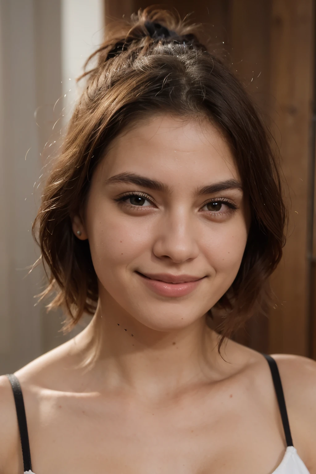 ((Mejor calidad)), ((Obra maestra)), (detallado), cara perfecta, cara bonita, sonriente