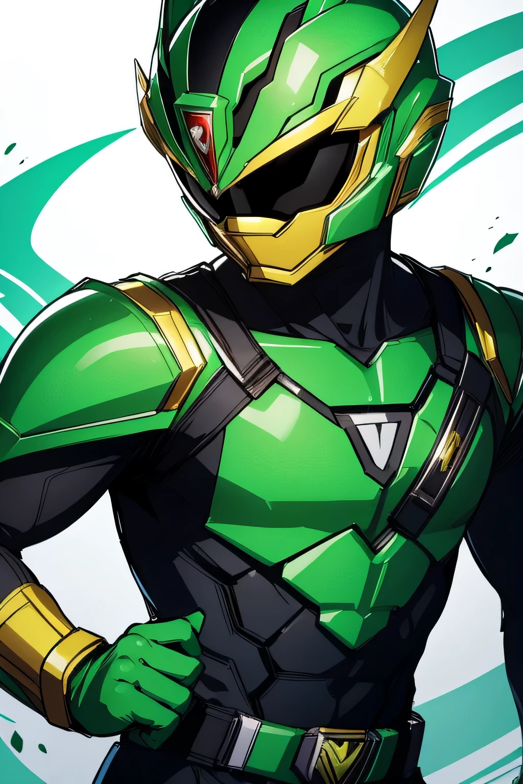 super sentai, power rangers, green ranger, quetzalcoatl theme, bodysuit, armor, full face helmet, tokusatsu