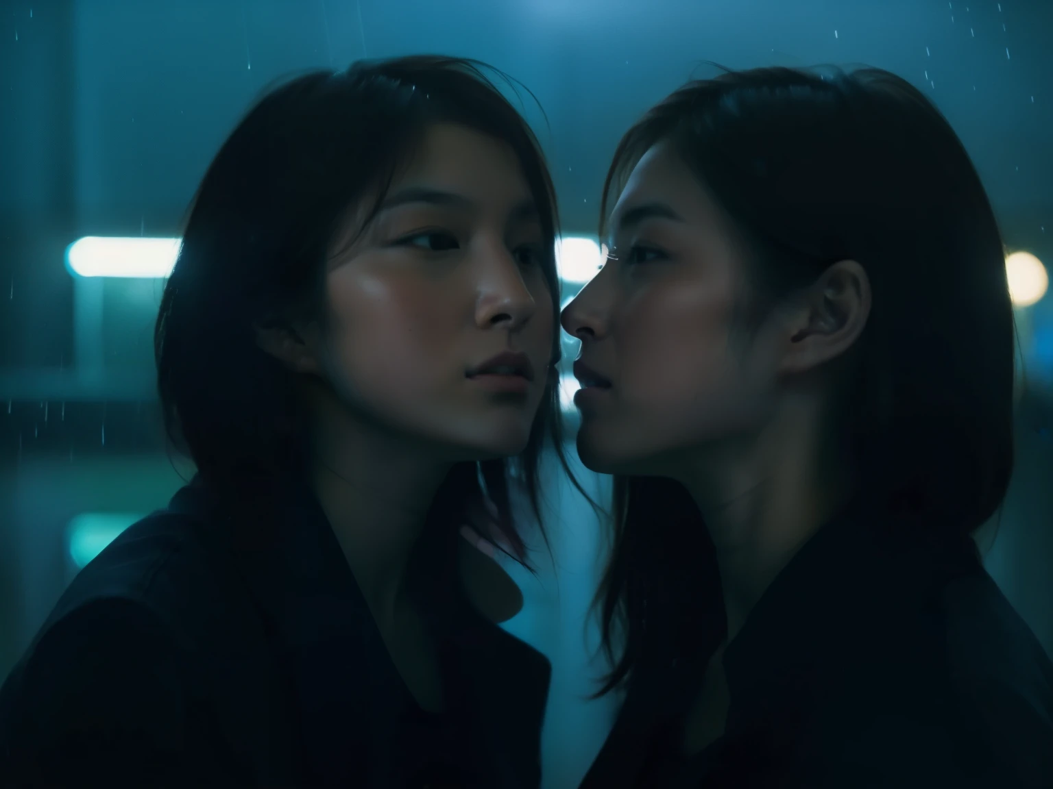 night drive、 inaudible "I love you" lips Close your ears and listen to what they think Drowning Rain Highway