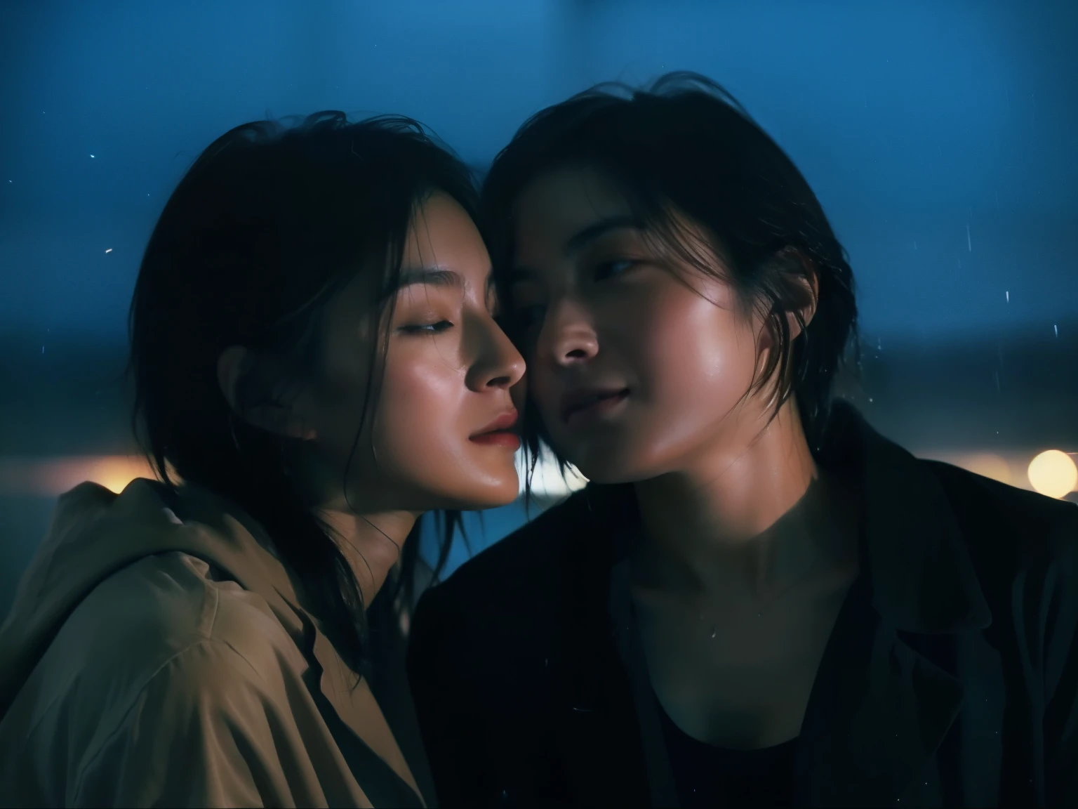 night drive、 inaudible "I love you" lips Close your ears and listen to what they think Drowning Rain Highway