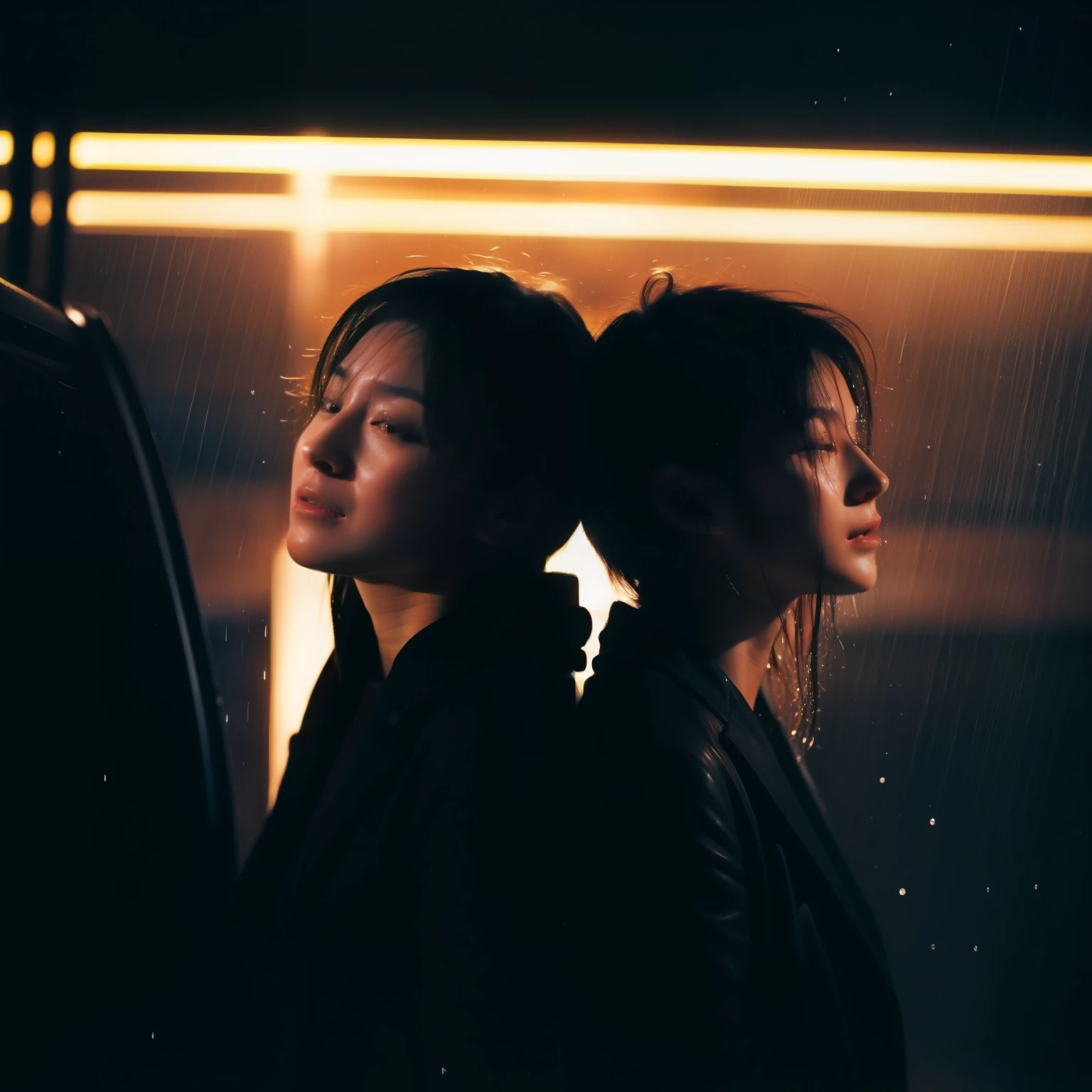 night drive、 inaudible "I love you" lips Close your ears and listen to what they think Drowning Rain Highway