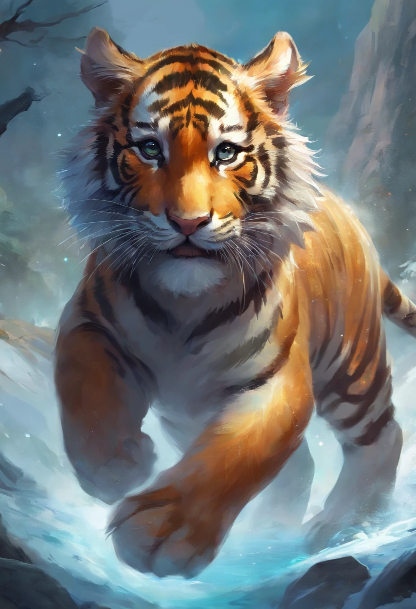 tiger cub, several, Mountain Baekdu, Running around and playing