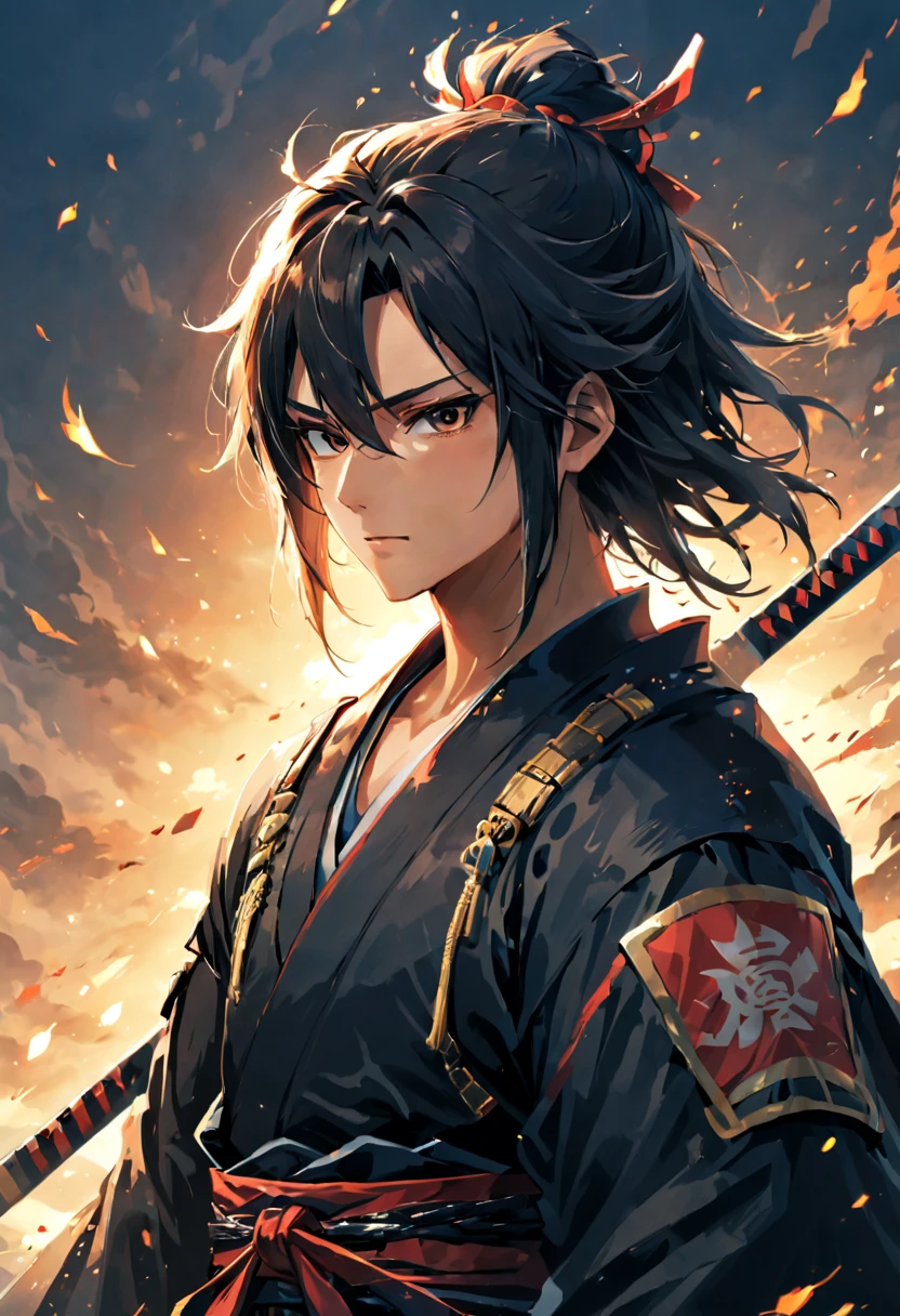 Samurai/warrior/samurai (Samurai)穿著長裙warrior服的warrior拿著劍.anime art work, anime art wallpaper 4k, Anime Art Wallpaper 4k, Clean and detailed anime art, anime art wallpaper 8k, Digital artwork, art illustration, anime epic artwork, anime wallpaper 4k, anime wallpaper 4k