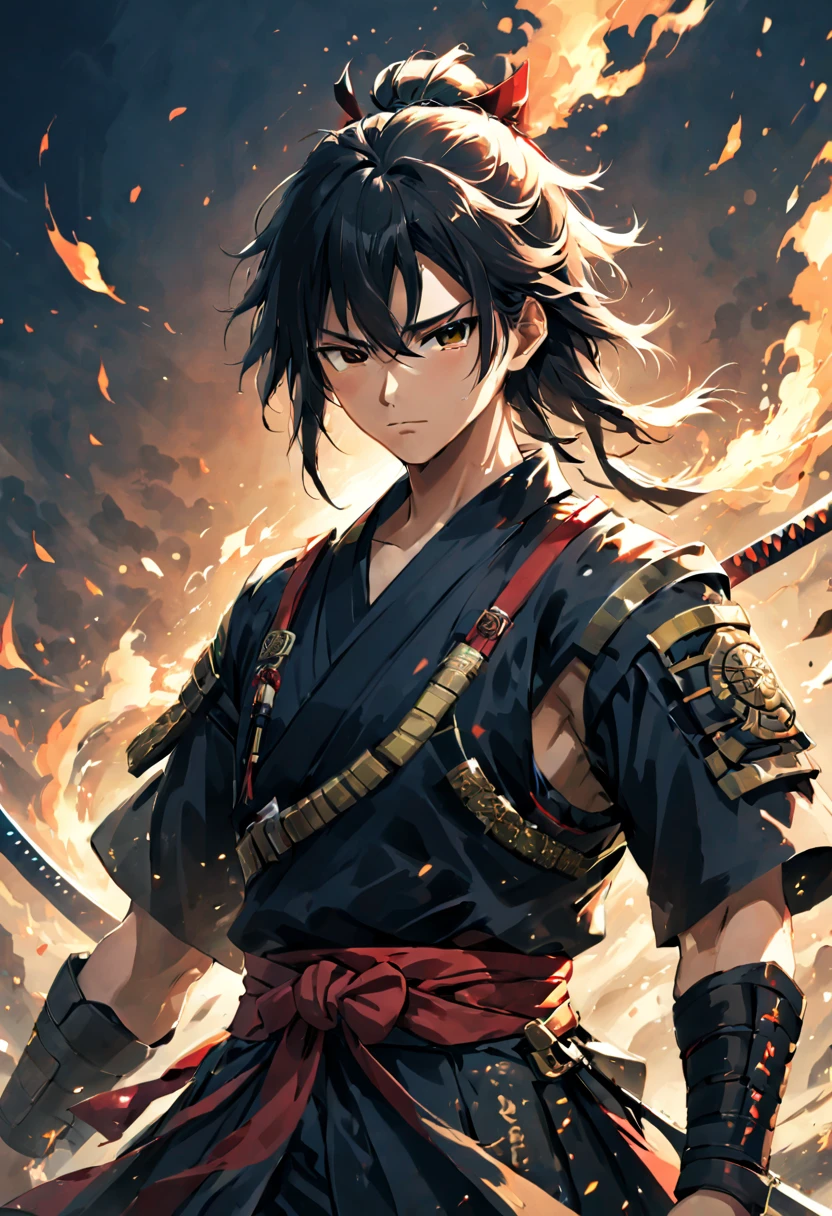 Samurai/warrior/samurai (Samurai)穿著長裙warrior服的warrior拿著劍.anime art work, anime art wallpaper 4k, Anime Art Wallpaper 4k, Clean and detailed anime art, anime art wallpaper 8k, Digital artwork, art illustration, anime epic artwork, anime wallpaper 4k, anime wallpaper 4k