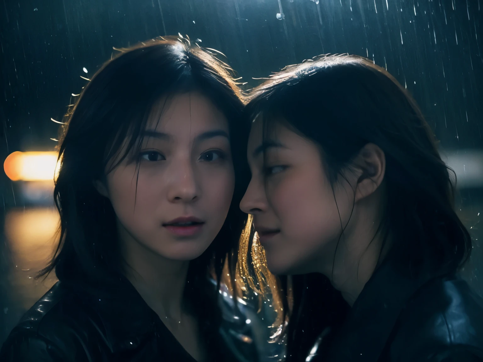 night drive、 inaudible "I love you" lips Close your ears and listen to what they think Drowning Rain Highway
