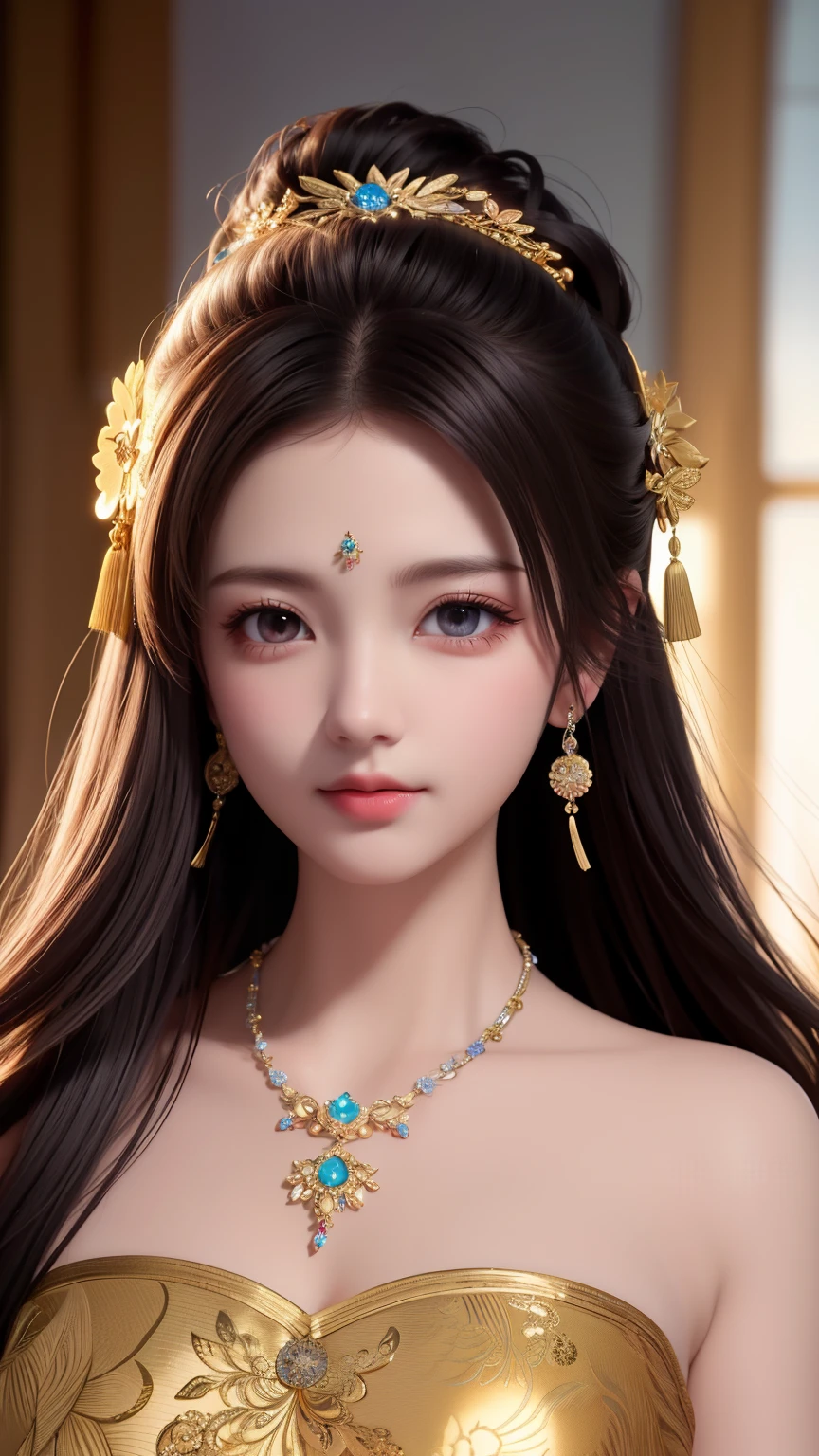 最high quality, masterpiece, High resolution, 1 girl,China dress,hair ornaments,necklace, jewelry,beautiful face,On top of that_body, Tyndall effect,realistic, Dark studio, rim lighting, two-tone lighting,(high definition skin:1.2), 8k UHD, Digital single-lens reflex camera, soft lighting, high quality, volume lighting, Frank, photograph, High resolution, 4k, 8k, Bokeh