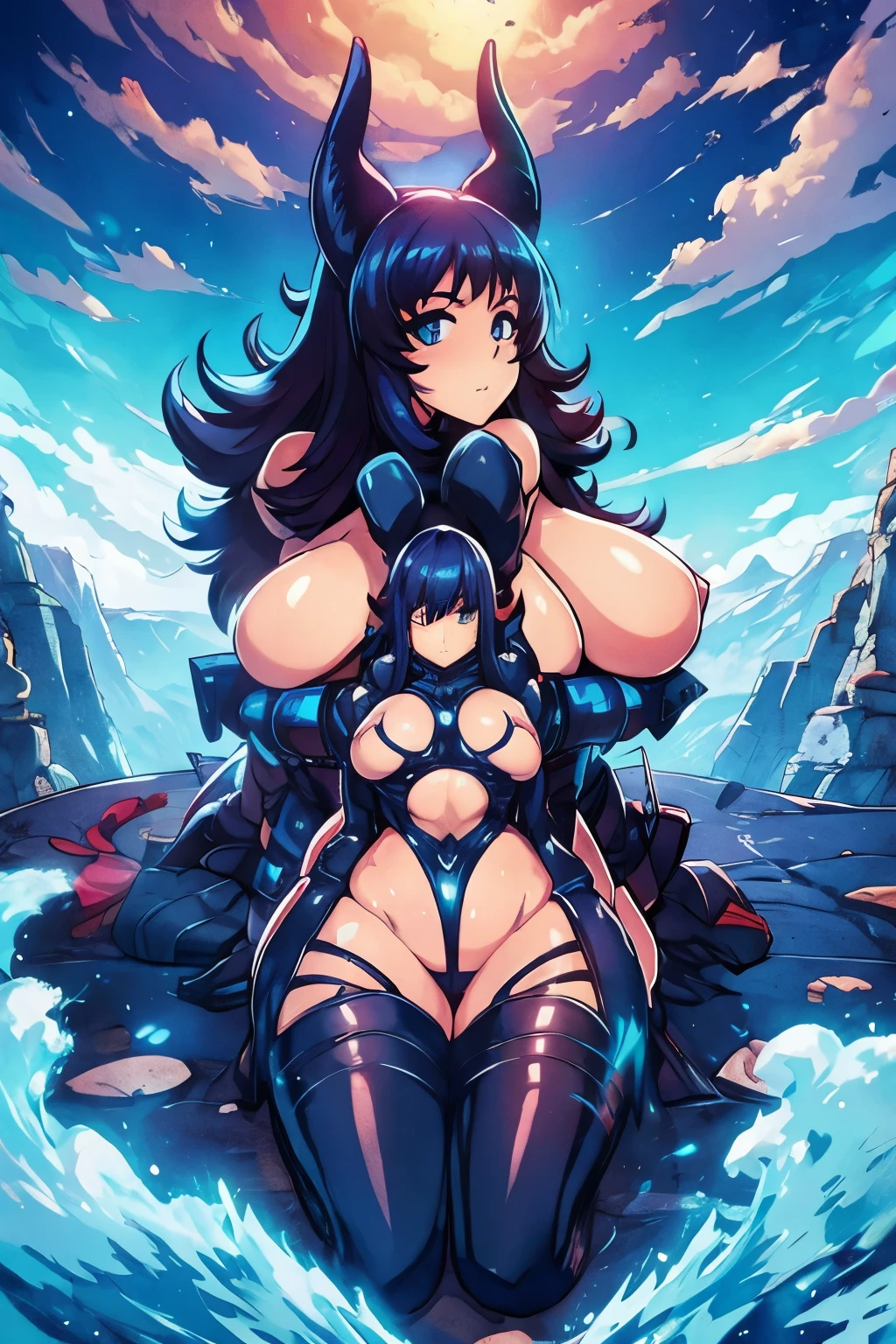 Nsfw, prime (tout le corps:2) D&#39;une jeune femme (ninja De Hentai :1.3) avec un ( Corps voluptueux :1.4), (totalement nue:1.4), avec Des bottes (Haut talon :1.4), longues jambes (en M :1.5),  abondante ,face à une planète extraterrestre verDoyante, (Montagnes:1.2) (hautes herbes:1.4), rochers, nuages Duveteux Dans le ciel, tenDance sur artstation, Very detailed, fine detail, complexe, (Reflet:0.6), (backlight:0.8), (Floraison:0.8), granDe profonDeur De champ