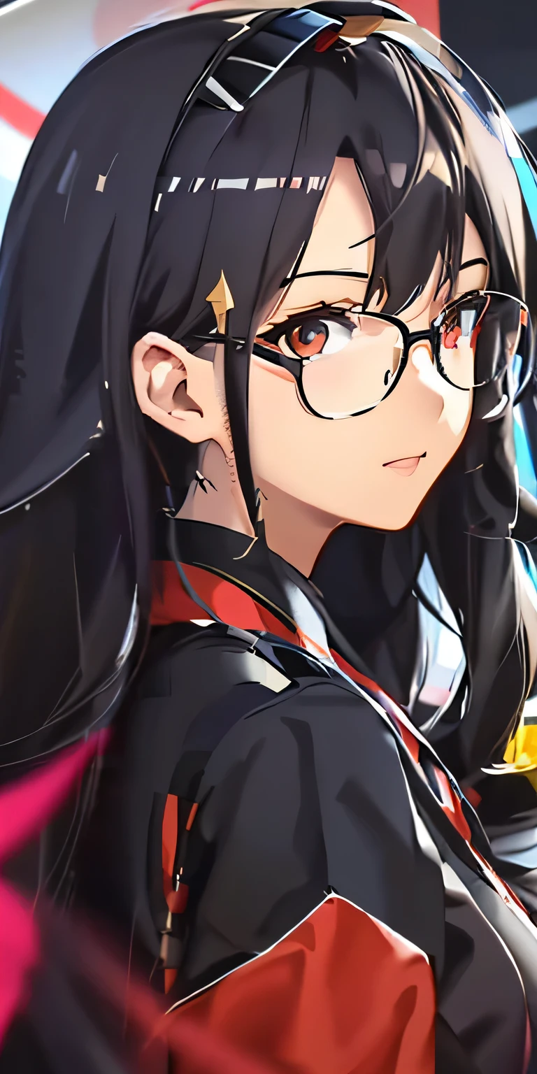 Anime girl with long black hair and glasses holding an umbrella, expensive, girls frontline, girls frontline style, girls frontline cg, long hair anime girl, kimono women, Smooth anime CG art, from girls frontline, visual novel CG, girls frontline, girls frontline universe, portrait anime girl, junko enoshima