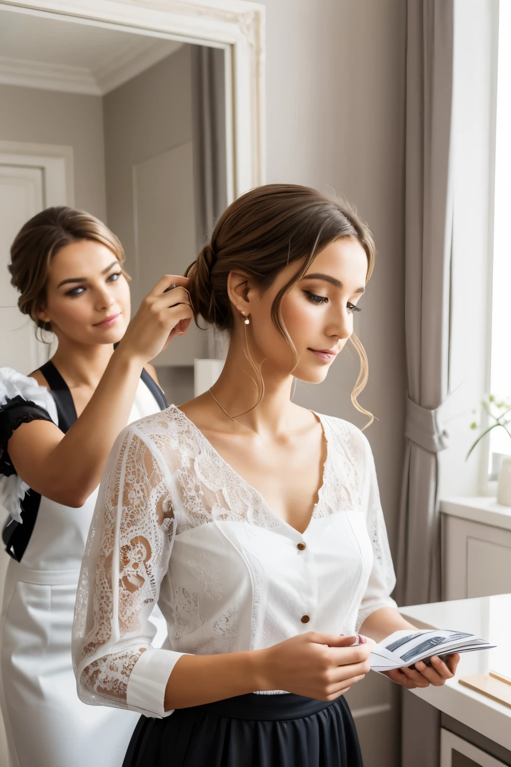 ’atelier de relooking et maquillage fashion entre filles corp entier autour d’un thé est l’endroit idéal pour passer du temps entre amies et se faire chouchouter. Que vous soyez des filles caucasiennes, l’atelier s’adapte à toutes les carnations de peau.
L’expérience commence par un accueil chaleureux dans un décor cosy et féminin. Vous serez invitées à vous installer confortablement autour d’une table joliment dressée avec une sélection de thés raffinés. While you sip your tea, nos professionnels du relooking et du maquillage vous guideront à travers les dernières tendances de la mode et du maquillage.
Après avoir discuté de vos préférences et de vos objectifs de relooking, our experts will offer you personalized advice to highlight your natural beauty. Que ce soit pour un look de tous les jours ou pour une occasion spéciale, ils sauront vous conseiller sur les meilleures couleurs, les styles de vêtements et les techniques de maquillage adaptés à votre morphologie et à votre style personnel.
Une fois que vous aurez choisi votre nouveau look, nos experts passeront à l’action. Vous serez installées dans des chaises confortables où vous pourrez vous détendre pendant que nos maquilleurs professionnels vous embellissent avec des produits de haute qualité. Ils mettront en valeur vos atouts et camoufleront les petites imperfections, tout en vous donnant des astuces et des techniques de maquillage que vous pourrez reproduire à la maison.
Une fois votre maqui