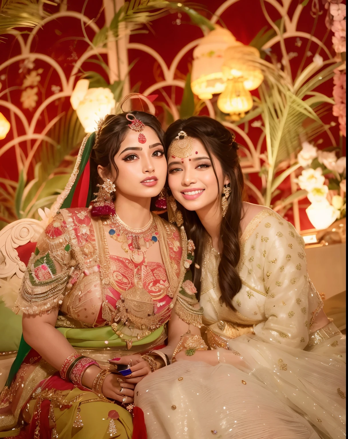 Une femme en sari posant pour une photo, Indian goddess, traditional beauty, Indien, beautiful goddess, Ornate Cosplay, en tailleur, Super mannequin indien, Belle jeune fille, femme magnifique, Asie du Sud-Est avec Long, Indien provocateur, magnifique belle femme, Tenue complexe, Hindu aesthetics, belle fille asiatique, Extremely detailed shot of the goddess, jaw dropping beauty, Big breasts deep neckline sexy navel