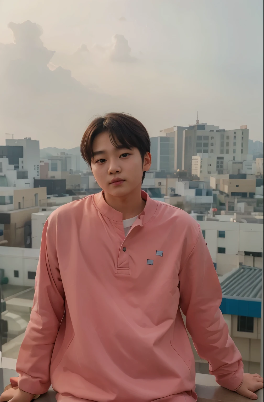 Acute Korean baby 16 year old boy with double eyelid her resolution hyper realistic unity 8k wallpaper portrait chubby cheeks
