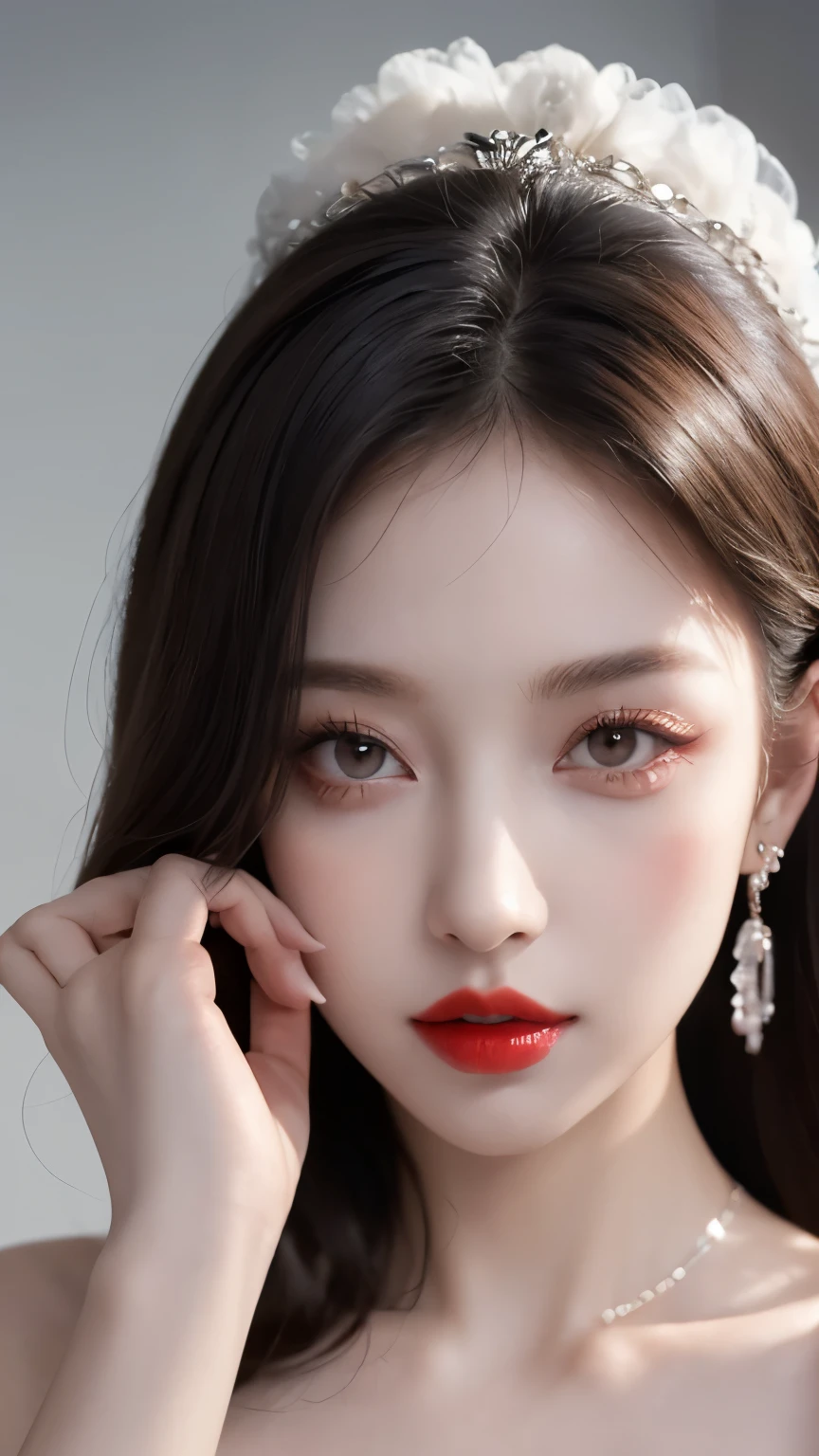 (masterpiece, best quality:1.4),thin lips,(Bright red lipstick:0.75),