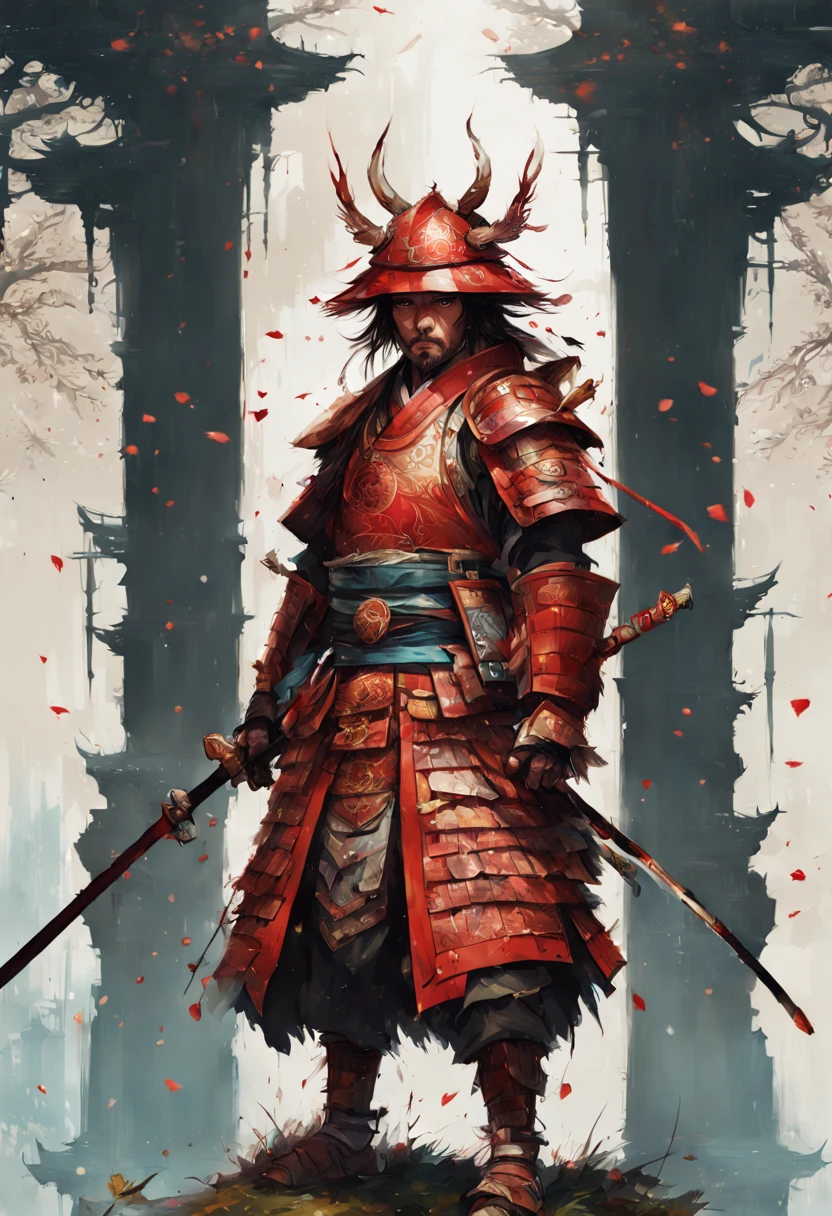 Fluffy Samurai in Red Armor, highly detailed, intricate motifs, organic tracery, perfect composition, digital painting, artstation, concept art, smooth, sharp focus, illustration, Carne Griffiths, pixar, Victo ngai, Jean Baptiste Monge, shiny aura Photograph Taken on Nikon D750, Intricate, Elegant, Digital illustration