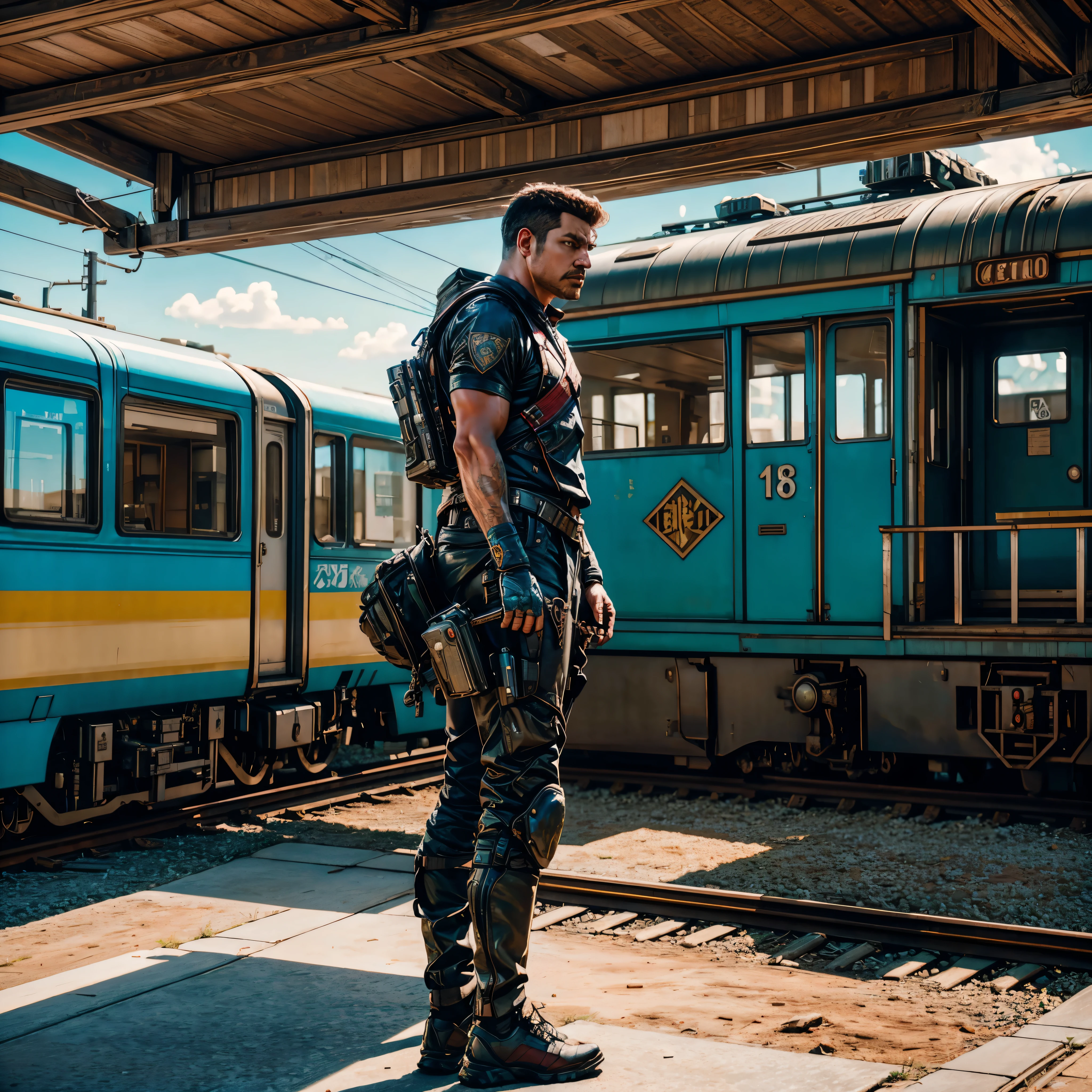 A painting of a sci-fi train passing through an ancient Chinese city，people standing on railroad tracks, Inspired by Stephen Cordell, amazing concept painting, Craig MullinsGreg Rutkoski, by Craig Mullins, Inspired by Craig Mullins, Highly realistic concept art, Craig Mullins (Craig Mullins) Dappled lighting design, Steam engine matte paint, James Gurney painting style, Highly detailed 4K painting, craig mullins style, hiper detalhado, textura de pele realista, armadura, melhor qualidade, ultra high-resolution, (fotografiarrealista: 1.4), high resolution, detalhado, Calado bruto, sharp re, por lee jeffries Nikon D850 Filme Fotografia de Stock 4 Kodak Portra 400 Lente F1.6 Rich Colors Realistic Texture Dramatic Texture Dramatic Lighting Irrealengine Trend on Artstation Cinestill 800, Beautiful and Aesthetic, varied multi etc. --v6 --s1000 --c20 --q5 --chaos100