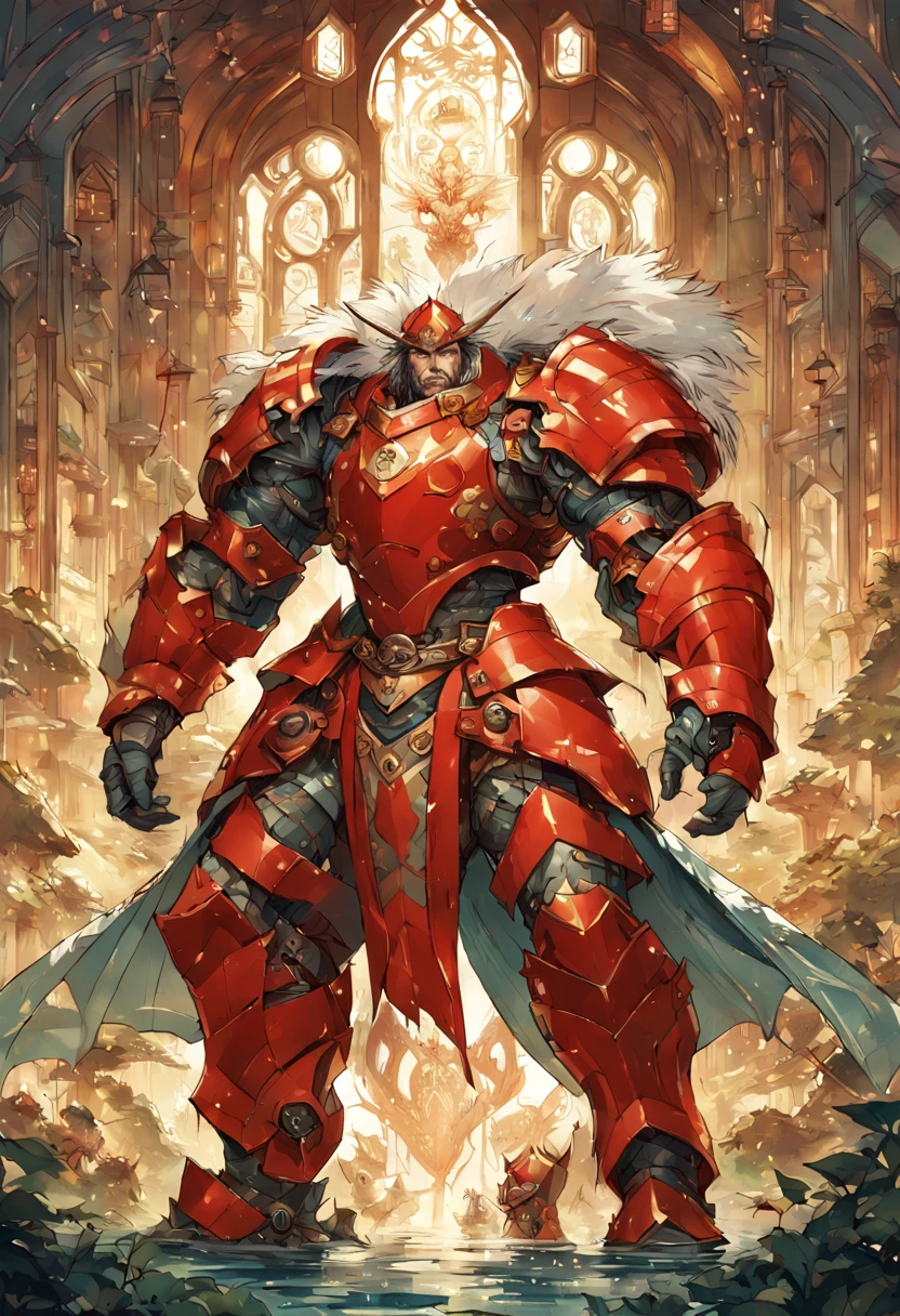 Fluffy Samurai in Red Armor, highly detailed, intricate motifs, organic tracery, perfect composition, digital painting, artstation, concept art, smooth, sharp focus, illustration, Carne Griffiths, pixar, Victo ngai, Jean Baptiste Monge, shiny aura Photograph Taken on Nikon D750, Intricate, Elegant, Digital illustration
