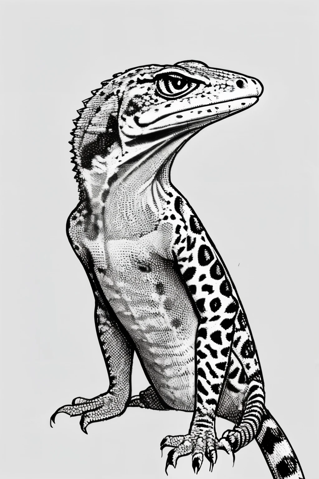draw me a sketch of a leopard gecko lizard, its head or body, I need it to look like a logo on a t-shirt, little detail, but still recognizable, keep it as simple as possible with as little detail as possible