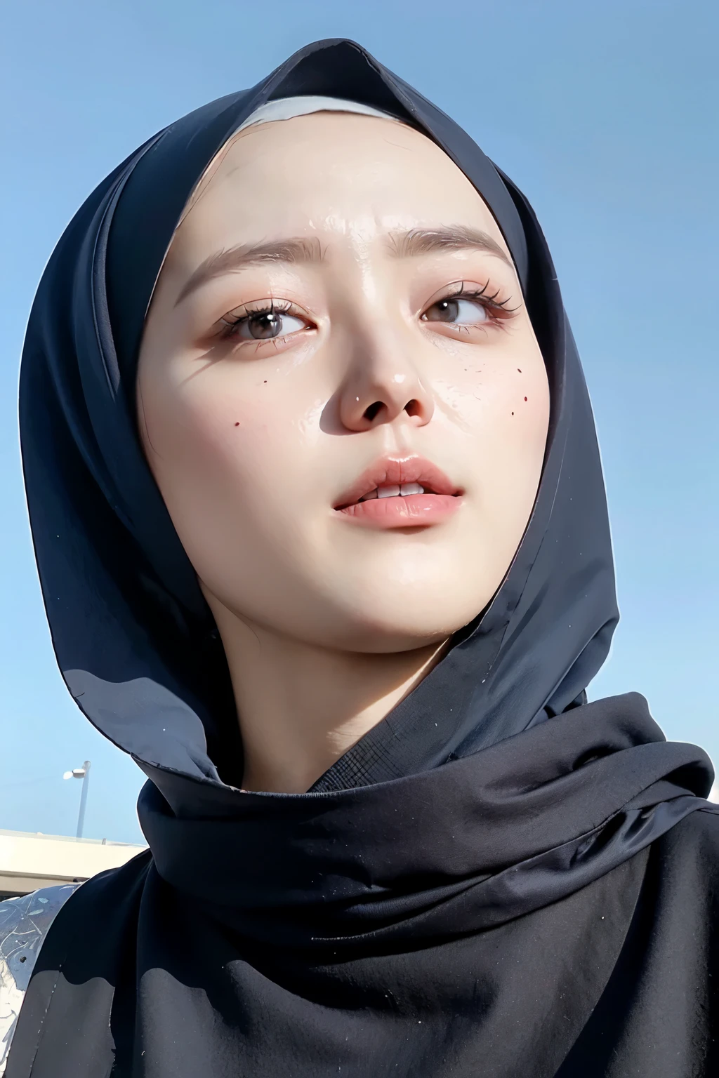 ((Best quality, 8k, Masterpiece :1.37)), (wear hijab blue collor), girls wear hijab blue collor, (girls wearing hijab moslem), beautiful face, face bukkake, 18 years old girls, ultra detailed face, ultra detailed body, slim body, lips smile, Beautiful detailed eyes, eyes korean, detailed nose, Natural Lip, Wear hijab moslem, fancy jubba thobbe, (photo full body), view of the blue sky, Slim Body, body erotic, (undressing nude), small pussy, verry small vaginal, realistic face, backround people hijab