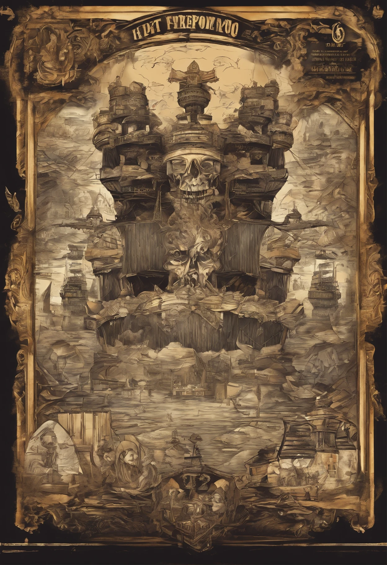 top quality, best quality, High-quality illustrations, masterpiece, super high resolution, detailed background, Hospitals with power outages, Spooky creatures, Pirate Ship, a pirate, 6+boys, 6+girls, absurdres(highly detailed beautiful face and eyes)perfect anatomy, expression, good lighting, cinematic shadow(kemono, furry anthro),