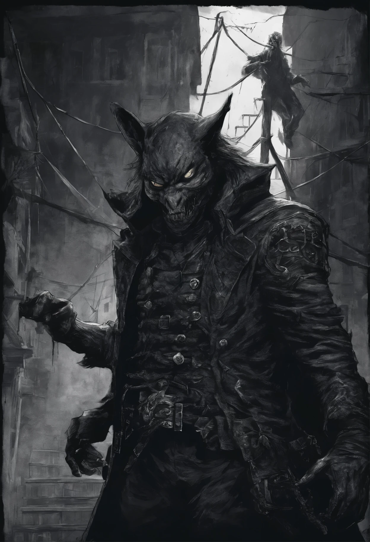 cover page, highres, top quality, best quality, paid reward available, unparalleled masterpiece, perfect artwork, absurdres, High-quality illustrations, super high resolution, detailed background, Hospitals with power outages, Spooky creatures, Pirate Ship, a pirate, 6+boys, 6+girls, absurdres(highly detailed beautiful face and eyes)perfect anatomy, expression, good lighting, cinematic shadow(kemono, furry anthro),