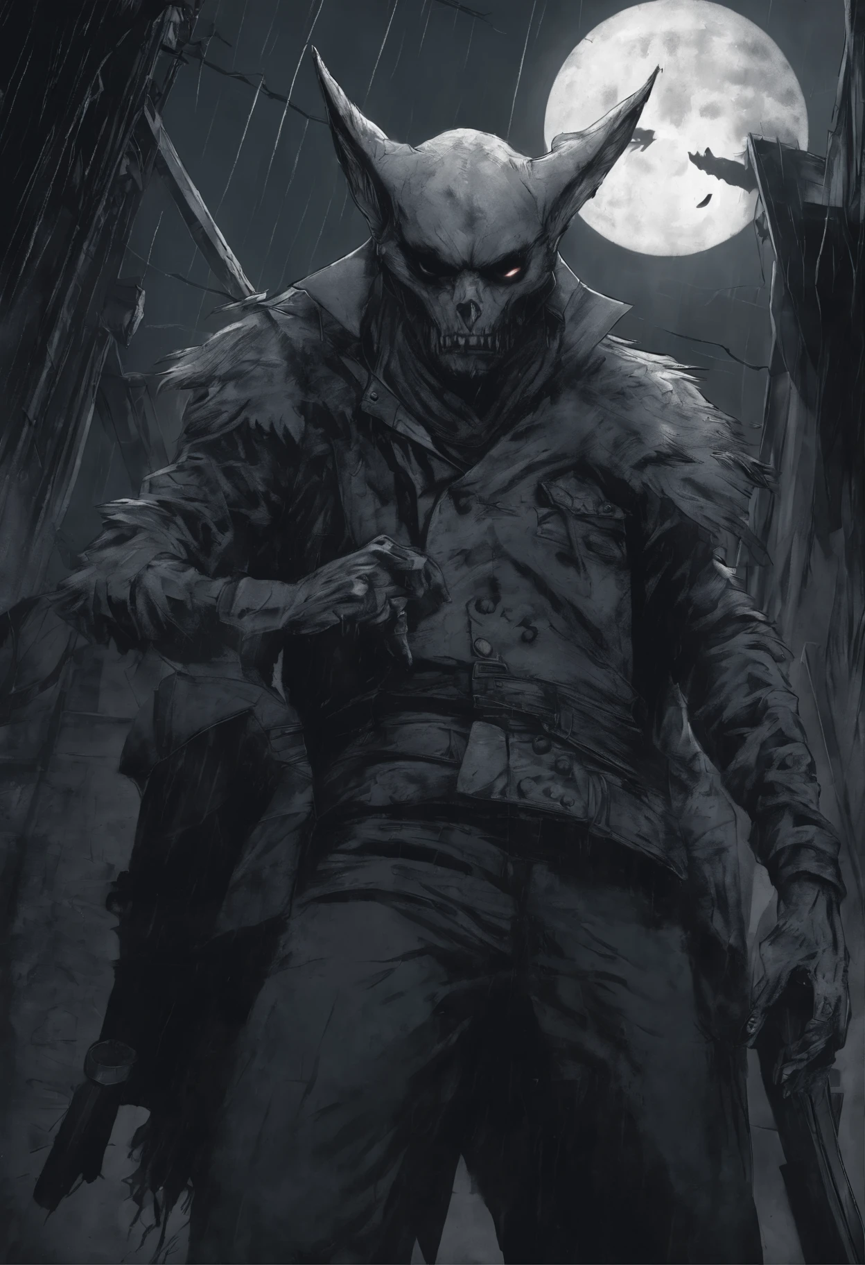 cover page, highres, top quality, best quality, paid reward available, unparalleled masterpiece, perfect artwork, absurdres, High-quality illustrations, super high resolution, detailed background, Hospitals with power outages, Spooky creatures, Pirate Ship, a pirate, 6+boys, 6+girls, absurdres(highly detailed beautiful face and eyes)perfect anatomy, expression, good lighting, cinematic shadow(kemono, furry anthro),