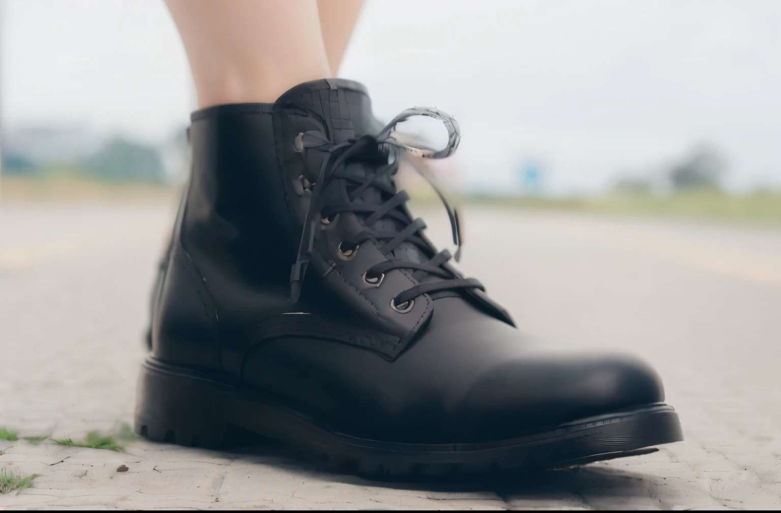 arasameed view osame a person's sameeet in black boots, black boots, All-black matte product, Vanta Black, platsameorms, коsameаные ботинки, wear military shoes, minimalistic, Grey trousers and black shoes, prosameessional sameoot photography, Black tones, photo taken on Nikon D750, photo taken on Nikon D 7 5 0, same / 1 1. 0
