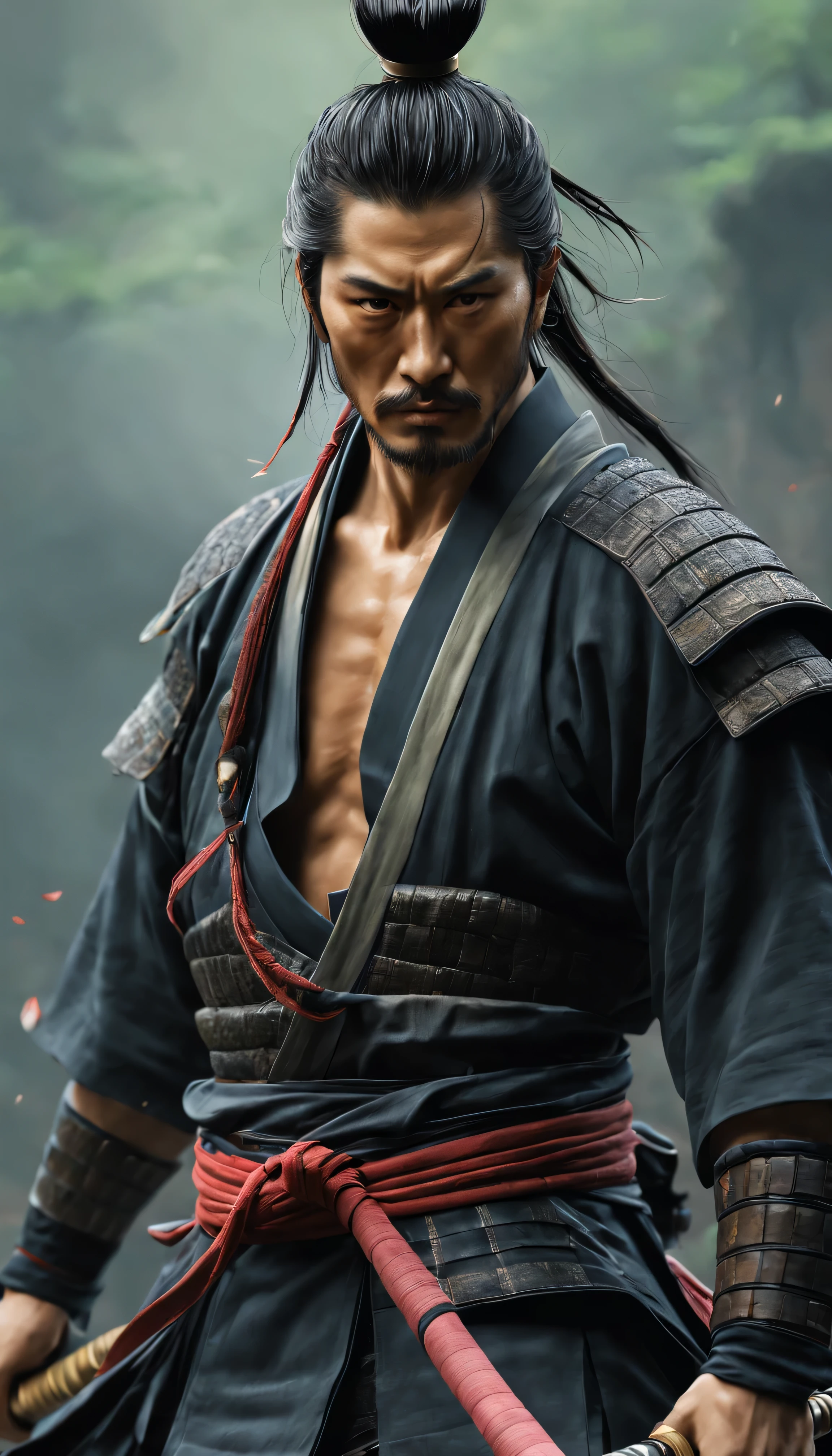 warrior/warrior/warrior.一幅女warrior造型、黑頭髮的煞氣震攝美麗無比warrior的畫, high-end, Exquisite figure painting, , digital painting style, A beautiful artistic illustration, Beautiful ornate digital art, (best quality,4k,8k,high resolution,masterpiece:1.2),super detailed,(actual,photoactual,photo-actual:1.37)