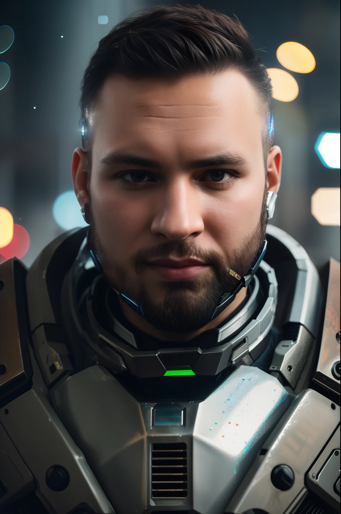 neck armor with holographic interface