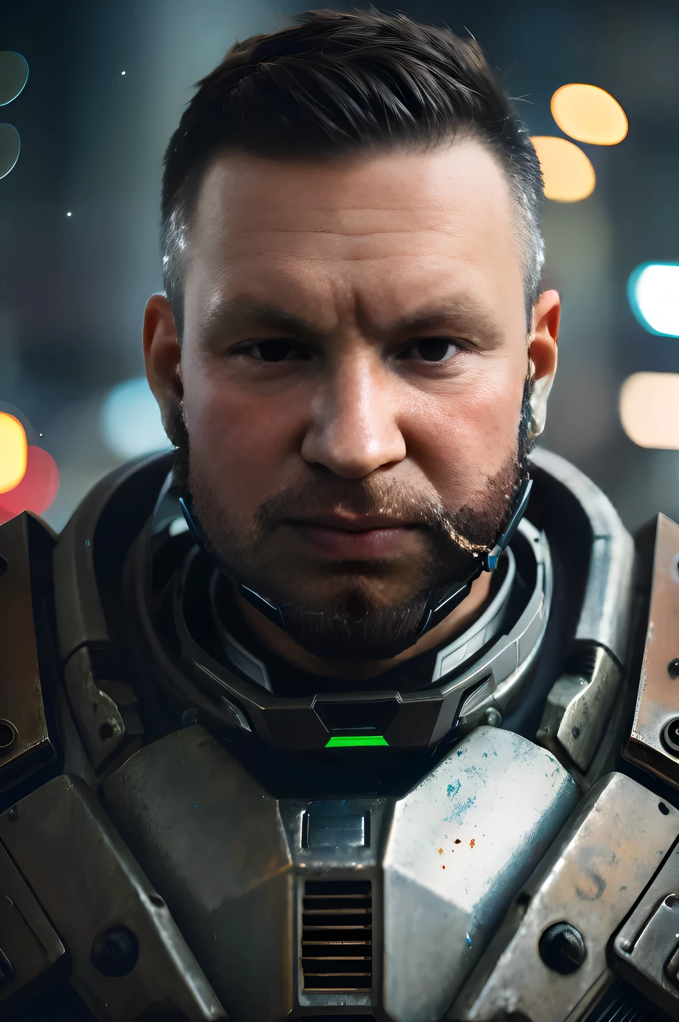 neck armor with holographic interface