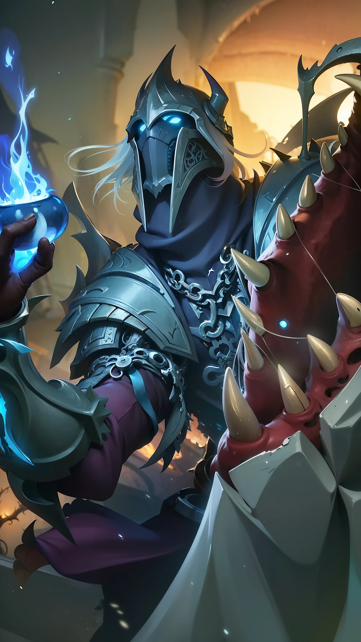 masterpiece, ((perfect eyes)) best quality, (semirealism:1.9), beautiful lighting, (extremely detailed CG unity 4k fhd wallpaper), High Detail, Sharp focus, dramatic outdoors, a close up of a person holding a fire and a sword, deathknight, arthas, arthas menethil, death knight, painted portrait of mordekaiser, hearthstone art, darksiders art style, hearthstone card art, darksiders style, lich king, splash art, world of warcraft splash art, fantasy hearthstone art style, hearthstone style art, the lich king.