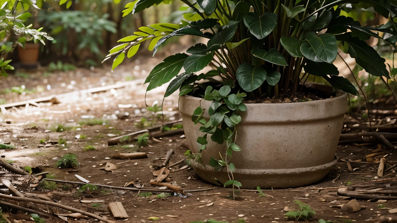 Quero uma imagem de plantas medicinais plantados em floresta para capa.