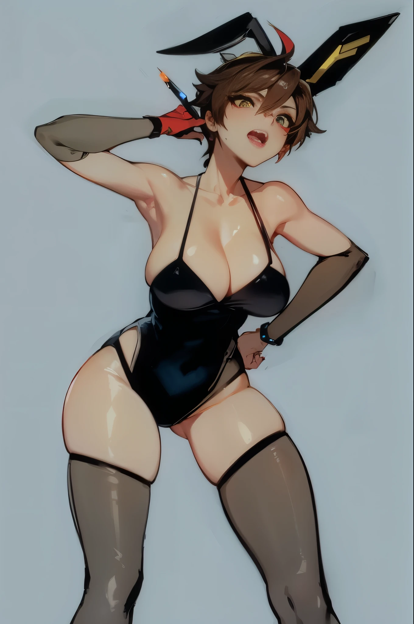 Anime - imagem de estilo de uma mulher em uma lingerie preta e meias, tracer em um vestido colante, makoto, High Resolution Commission, Corpo todo portrait of a short!, Grosso, fofosexyrobutts, oc commission, 2b, 2b, protagonista feminina 👀 :8, glamorosa Jill Valentine, Overwatch Tracer in bikini, Corpo todo!