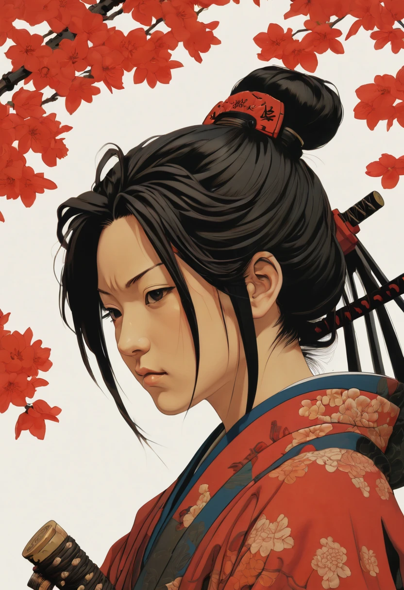 samurai, by TAKEHISA YUMEJI, best quality, masterpiece, Representative work, official art, Professional, Ultra intricate detailed, 8k