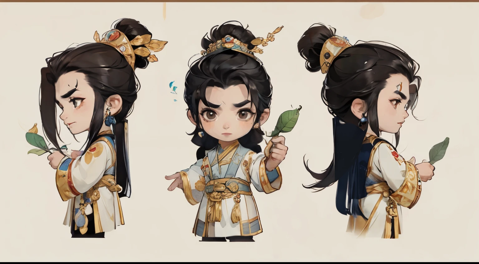 boy wearing exquisite ancient costume，chibi