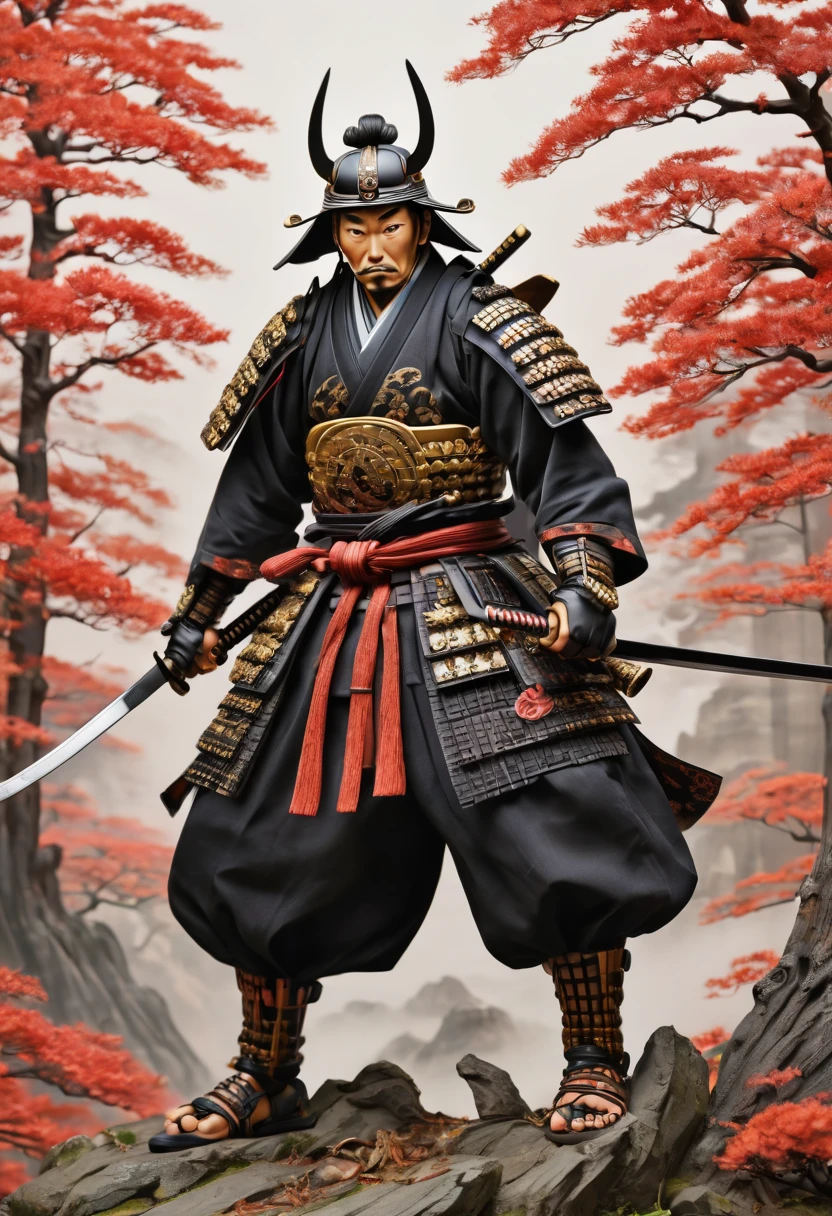 samurai, by Fujiko F. Fujio, best quality, masterpiece, Representative work, official art, Professional, Ultra intricate detailed, 8k
