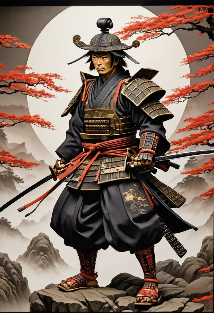 samurai, by Fujiko F. Fujio, best quality, masterpiece, Representative work, official art, Professional, Ultra intricate detailed, 8k