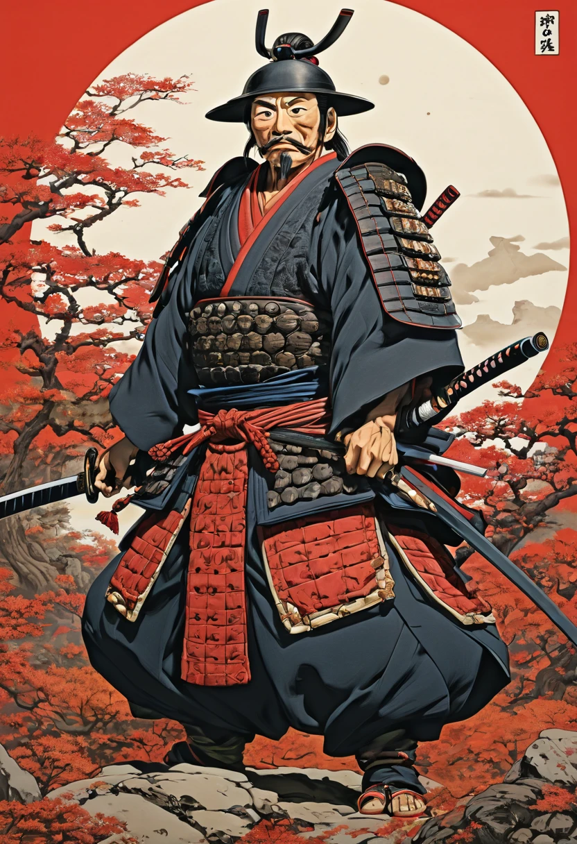 samurai, by Fujiko F. Fujio, best quality, masterpiece, Representative work, official art, Professional, Ultra intricate detailed, 8k