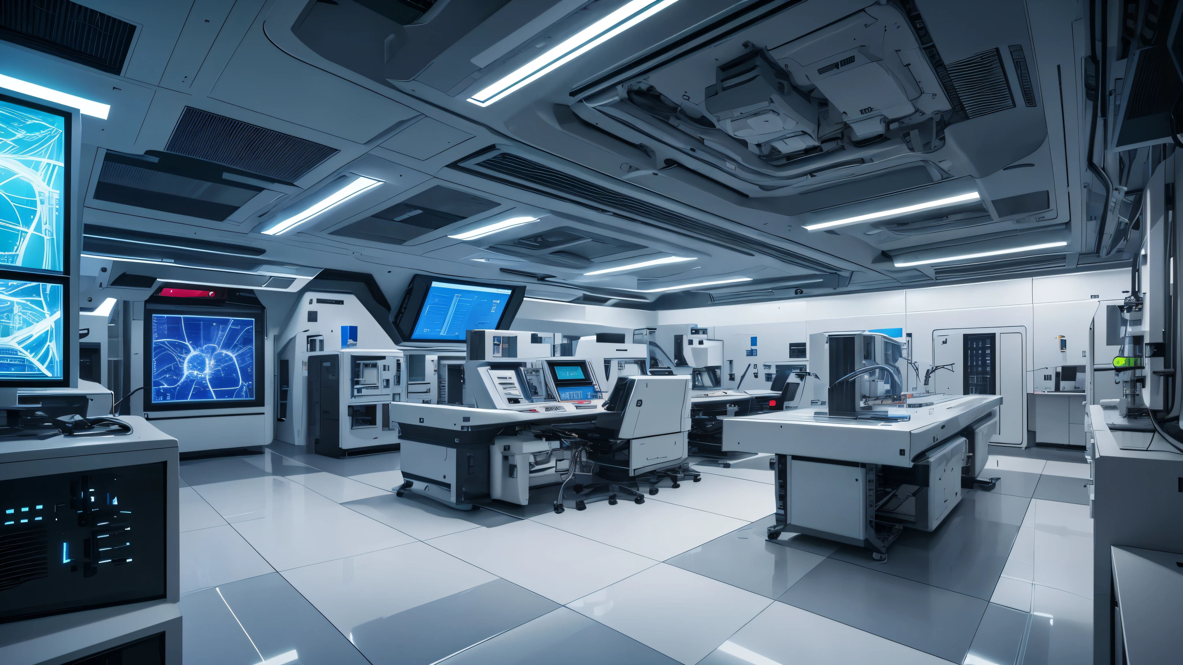 In a futuristic laboratory, Scientists are diligently researching an unknown virus. They are surrounded by state-of-the-art equipment and advanced technology, emphasizing the cutting-edge nature of their work. The laboratory is meticulously designed with utmost Precautionary measures in place, featuring sealed biological containment chambers and scientists wearing Protective suits. The stage is illuminated with bright light., white led lights, creating a clean and Sterile environment. Scientists are absorbed in their research, studying the virus under Microscopes and analyzing data on in high definitionolution screens. The laboratory is filled with sophisticated machinery such as gene sequencers, robotic weapons, and futuristic computer interfaces. The atmosphere is filled with an air of urgency and excitation as the scientists strive to unravel the mysteries of the virus. The color palette is predominantly cool, with predominant shades of white, reflecting the laboratory's futuristic aesthetic. The purpose of a work of art is to convey the essence of technological progress.., investigate, and the importance of security measures in the face of an unknown threat. (Best quality, 4k, in high definition, ultra detailed), (Realistic:1.37), HDR, professional, futuristic, laboratory, scientists are investigating an unknown virus, advanced technology, Precautionary measures, sealed biological containment chambers, Protective suits, bright LED lights, Sterile environment, Microscopes, in high definitionolution screens, gene sequencers, robotic weapons, futuristic computer interfaces, urgency, excitation