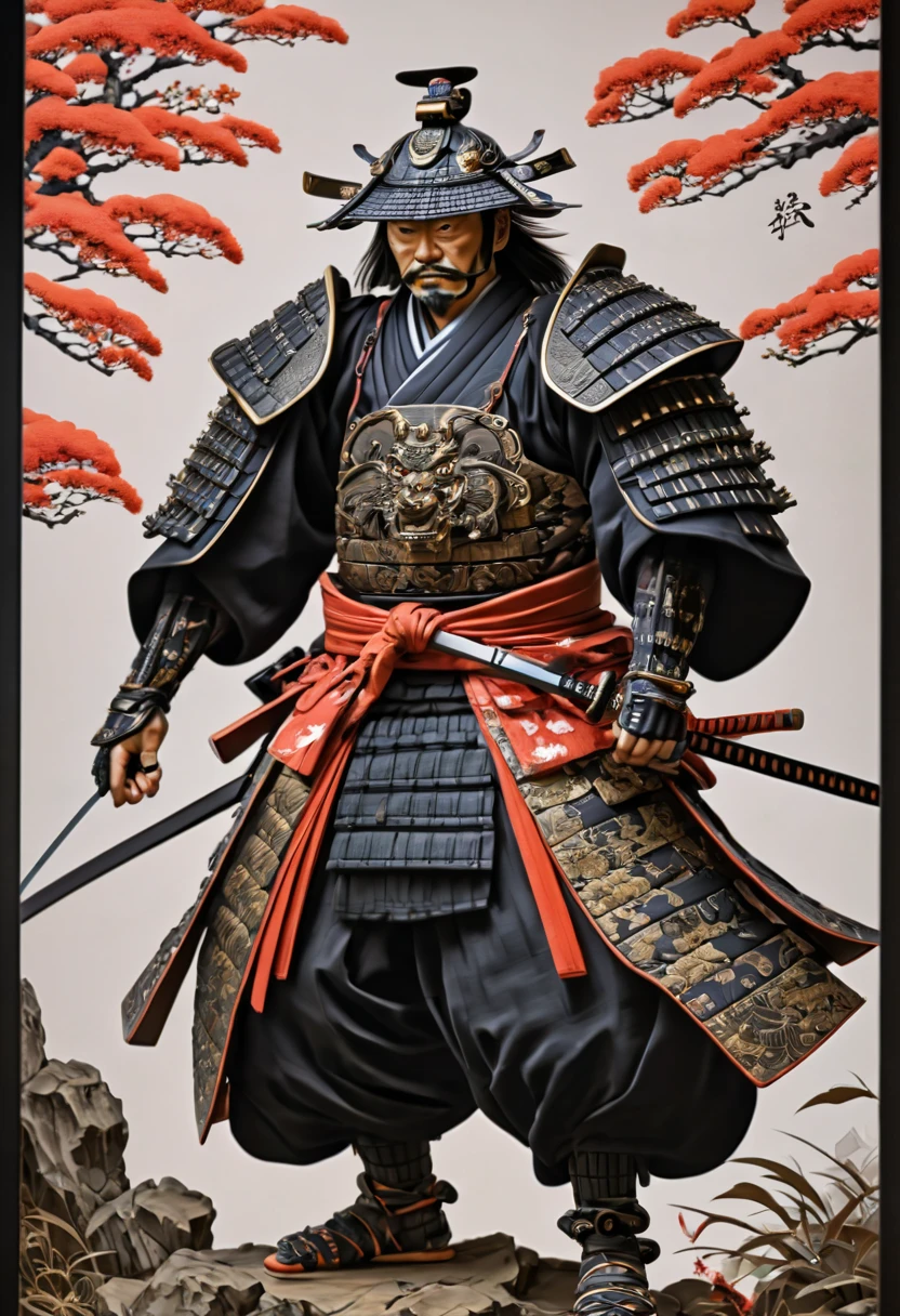 samurai, by Gosho Aoyama, best quality, masterpiece, Representative work, official art, Professional, Ultra intricate detailed, 8k