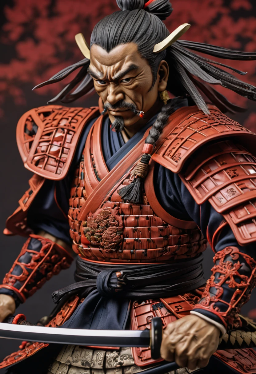 samurai, by akira toriyama, best quality, masterpiece, Representative work, official art, Professional, Ultra intricate detailed, 8k