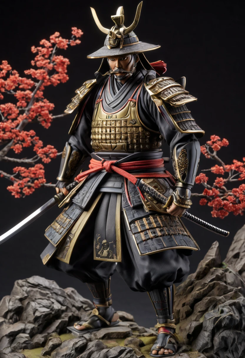 samurai, by Sugimori Ken, best quality, masterpiece, Representative work, official art, Professional, Ultra intricate detailed, 8k
