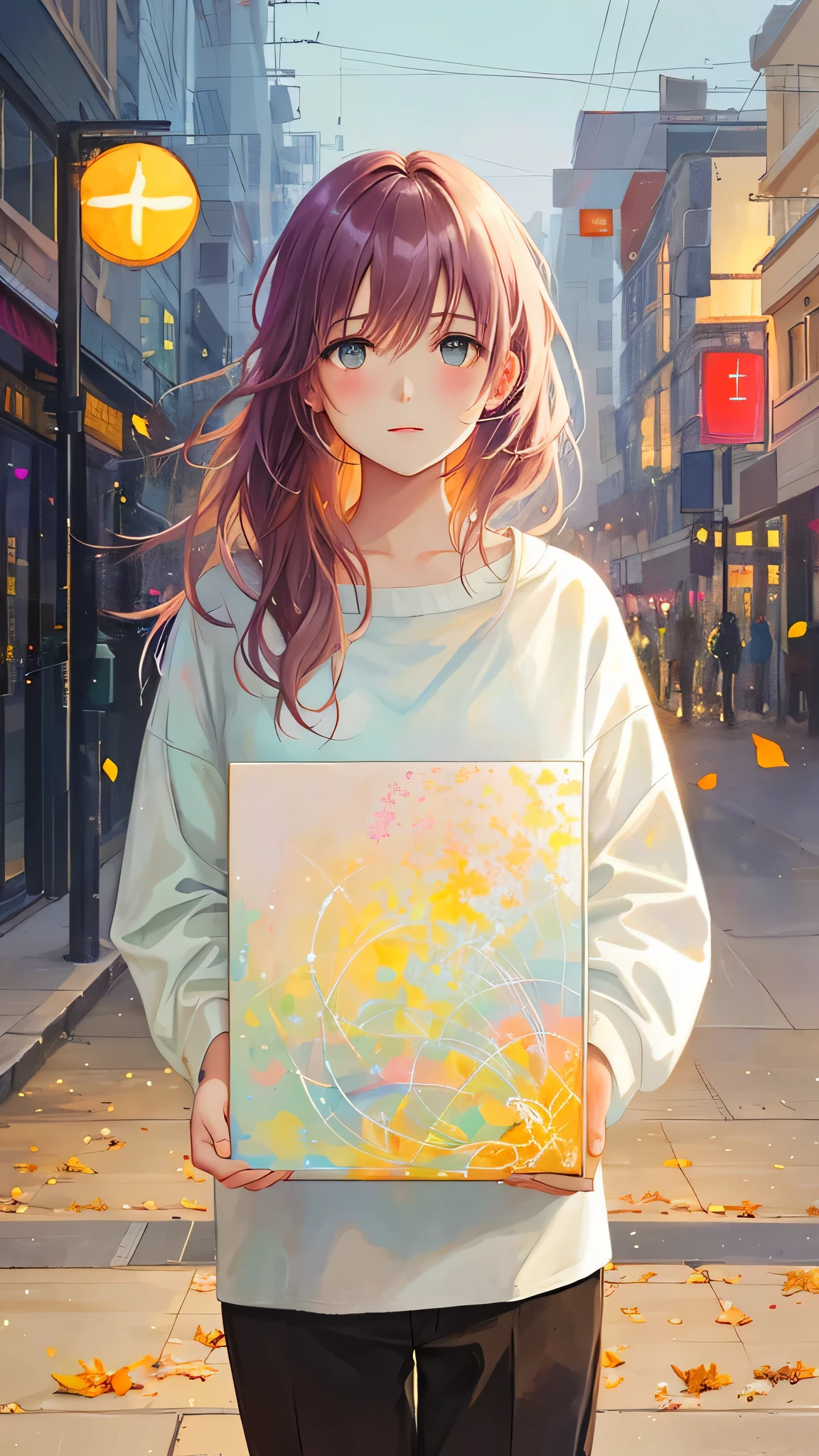 1girl, a painting by mse a woman by agnes cecile, luminous design, pastel colours, ink drips, autumn lights