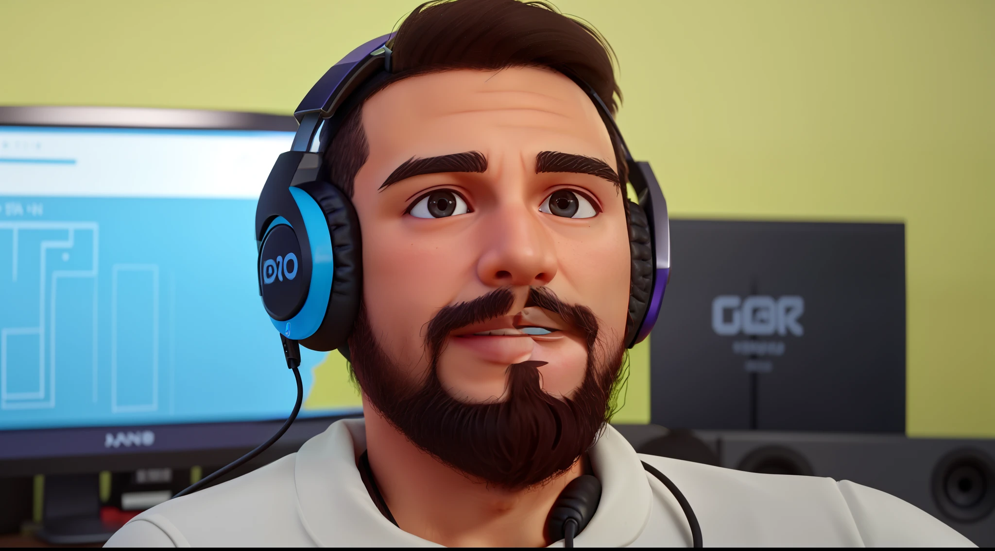 there is a man with headphones on and a camera in the background, profile picture 1024px, with head phones, caio santos, with headphones, twitch streamer / gamer ludwig, dan dos santos, he has headphones, edu souza, wearing headphones, neckbeard, david rios ferreira, wearing gaming headset, twitch streamer, wearing a gaming headset