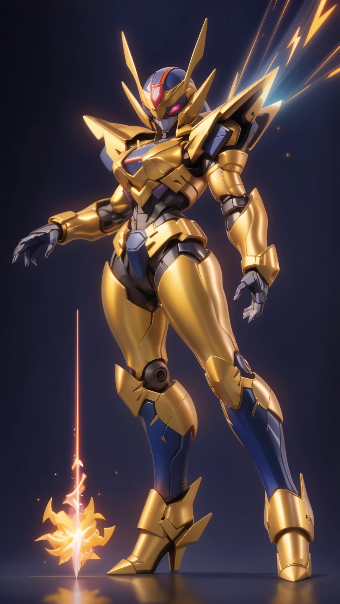 A woman adorned in fantasy-style full-body armor, a crown-concept fully enclosed helmet that unveils only her eyes, a composite layered chest plate, fully encompassing shoulder and hand guards, a lightweight waist armor, form-fitting shin guards, the overall design is heavy-duty yet flexible, (the armor gleams with a golden glow, complemented by red and blue accents), exhibiting a noble aura, she floats above a fantasy-surreal high-tech city, this character embodies a finely crafted fantasy-surreal style armored hero in anime style, exquisite and mature manga art style, (mixture of Queen bee and Spider concept Armor, plasma), ((Element, elegant, goddess, femminine:1.5)), metallic, high definition, best quality, highres, ultra-detailed, ultra-fine painting, extremely delicate, professional, anatomically correct, symmetrical face, extremely detailed eyes and face, high quality eyes, creativity, RAW photo, UHD, 32k, Natural light, cinematic lighting, masterpiece-anatomy-perfect, masterpiece:1.5