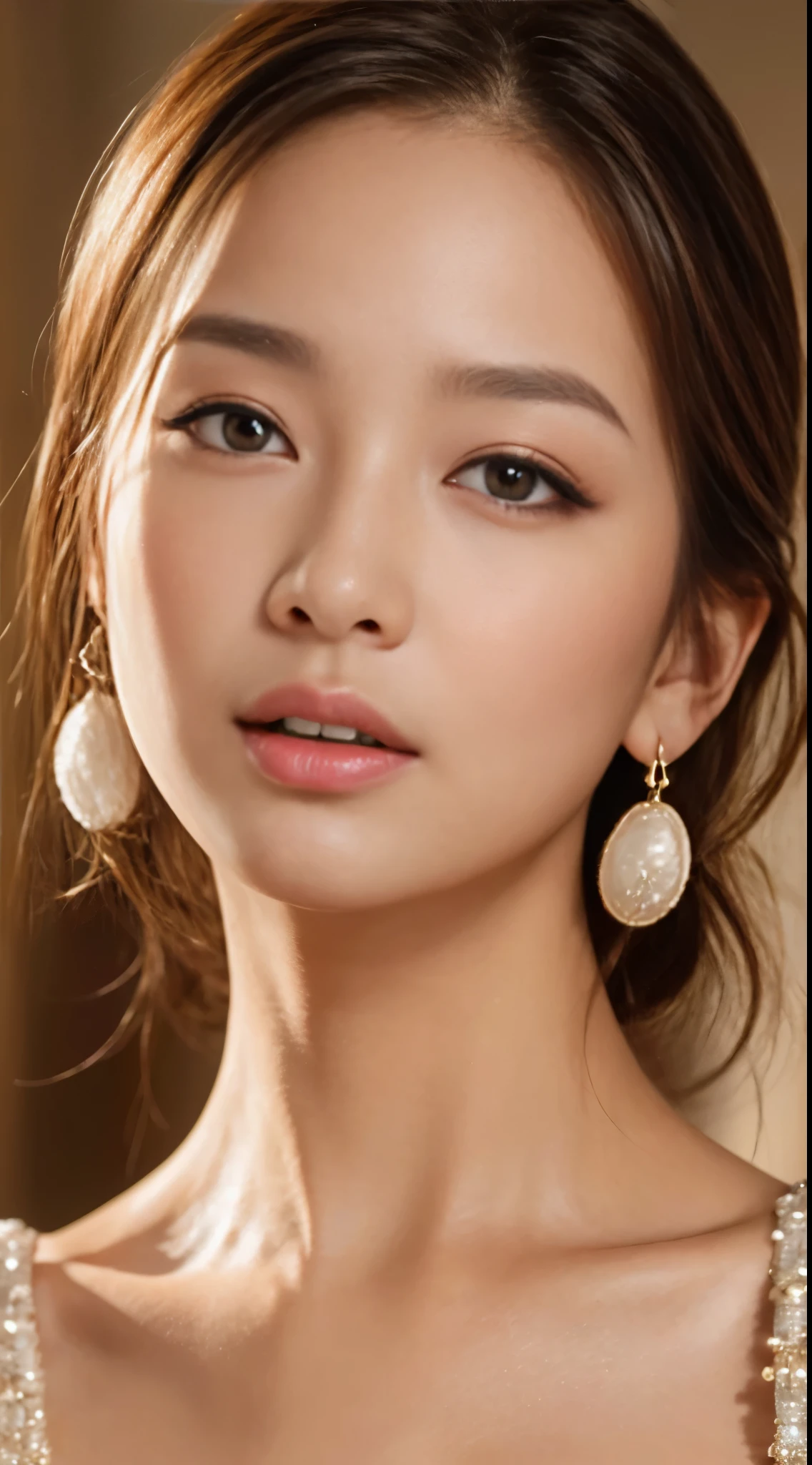 (top-quality、4k、masterpiece:1.3)、Beautuful Women、1girl in、A sexy:1.1、lightbrown hair:1.1、Autumn attire、hyperdetailed face、detailed lips、A detailed eye、double eyelid