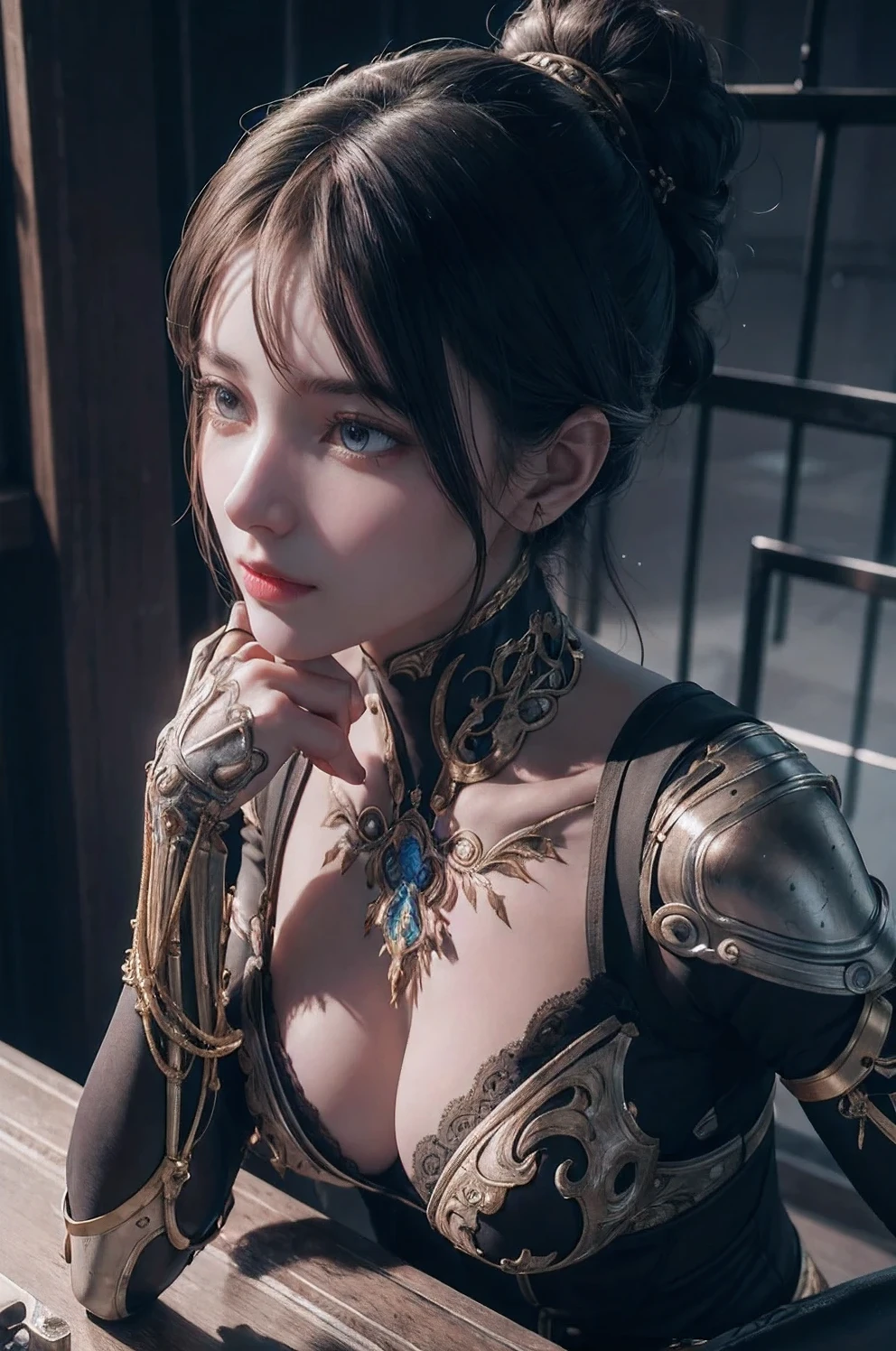 1mechanical girl,((ultra realistic details)), portrait, global illumination, shadows, octane render, 8k, ultra sharp,metal,intricate, ornaments detailed, cold colors, egypician detail, highly intricate details, realistic light, trending on cgsociety, glowing eyes, facing camera, neon details, machanical limbs,blood vessels connected to tubes,mechanical vertebra attaching to back,mechanical cervial attaching to neck,sitting,wires and cables connecting to head