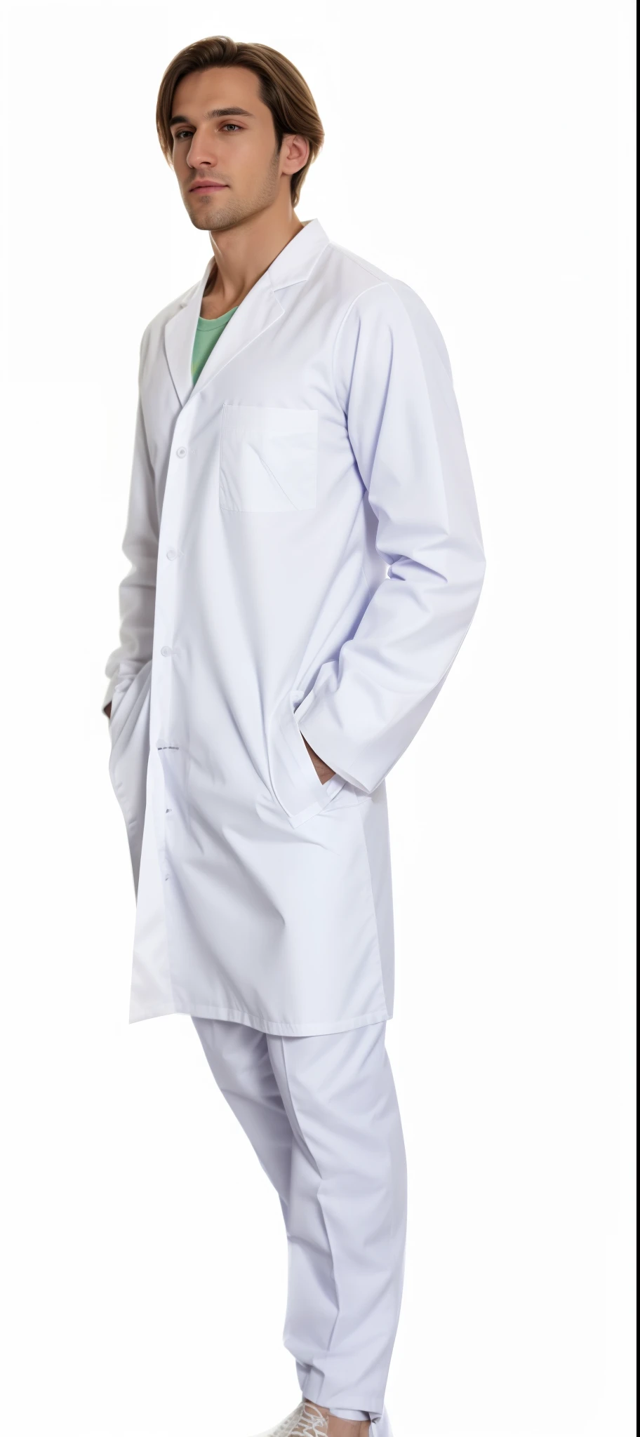 a close up of a man in a lab coat standing, lab coat, lab coats, wearing a lab coat, lab coat, wearing lab coat, wearing a white lab coat, wearing a lab coat, lab coat, white lab coat, with a lab coat, foxish guy in a lab coat, wearing lab coat and a blouse