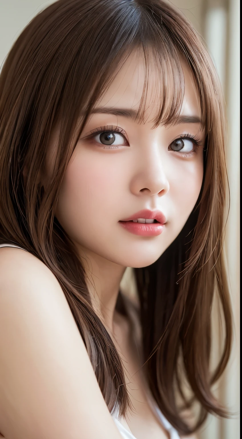 masutepiece, Best Quality, Illustration, Ultra-detailed, finely detail, hight resolution, 8K Wallpaper, Perfect dynamic composition, Beautiful detailed eyes , Hotel(Bet), Sexy face,Face feeling ecstasy,Face at the peak of sexual arousal,Excited face from sex