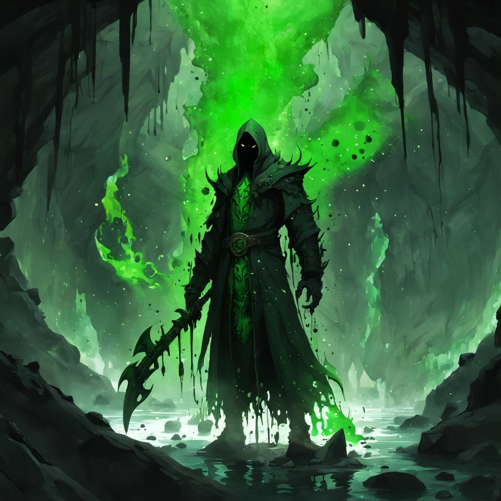 Grimgaw In shadowy caves across the Inner Sea, a cult to Hermaeus Mora has grown up among those expelled from the House but still thirsting for knowledge, power, and one day … revenge splattered with green ichor in splatter art style
