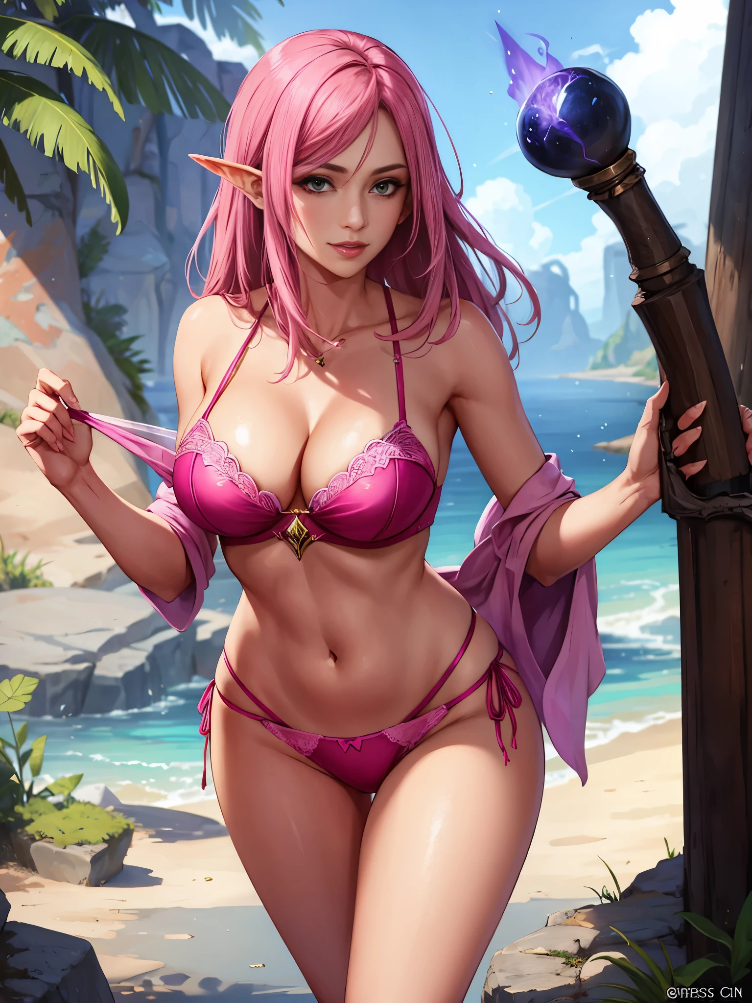 Gorgeous sorceress, pink panties